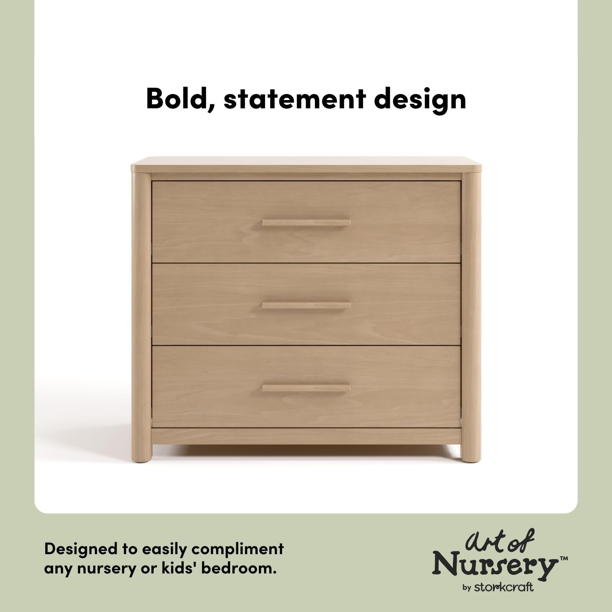 Storkcraft Malta 3 Drawer Chest with Changing Topper, Driftwood, large
