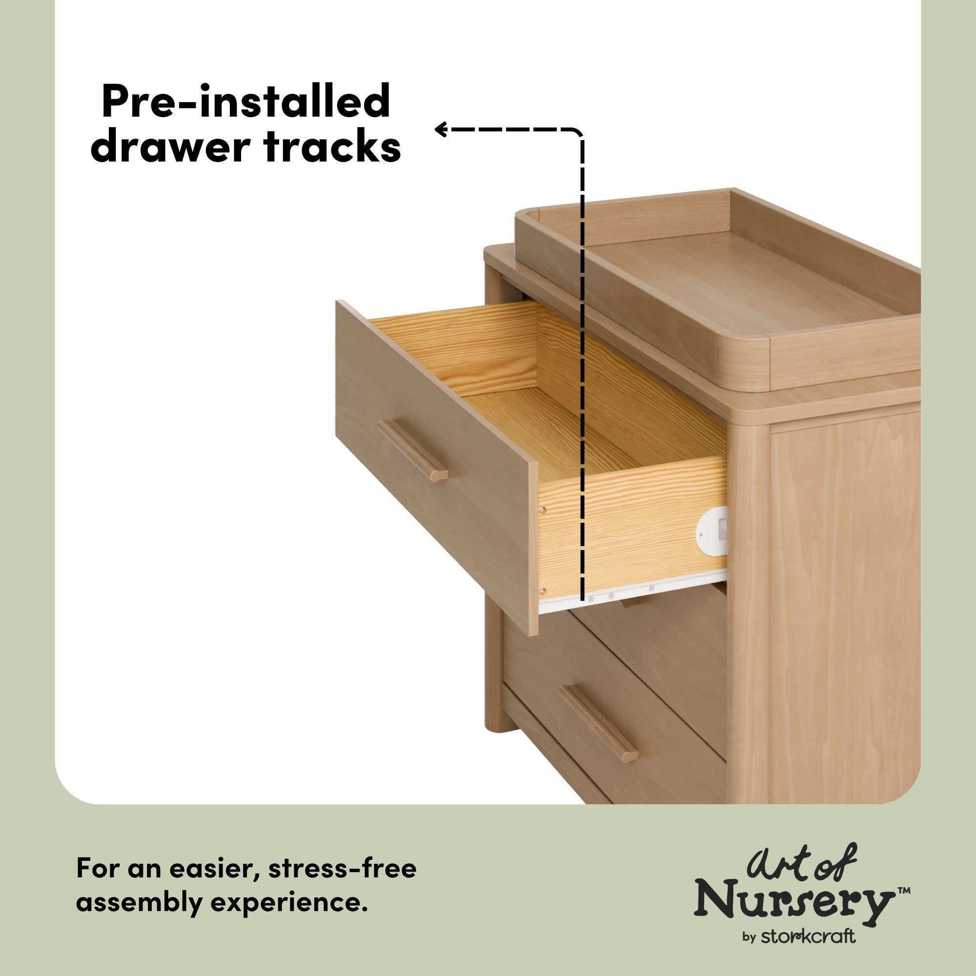 Storkcraft Malta 3 Drawer Chest with Changing Topper, Driftwood, large