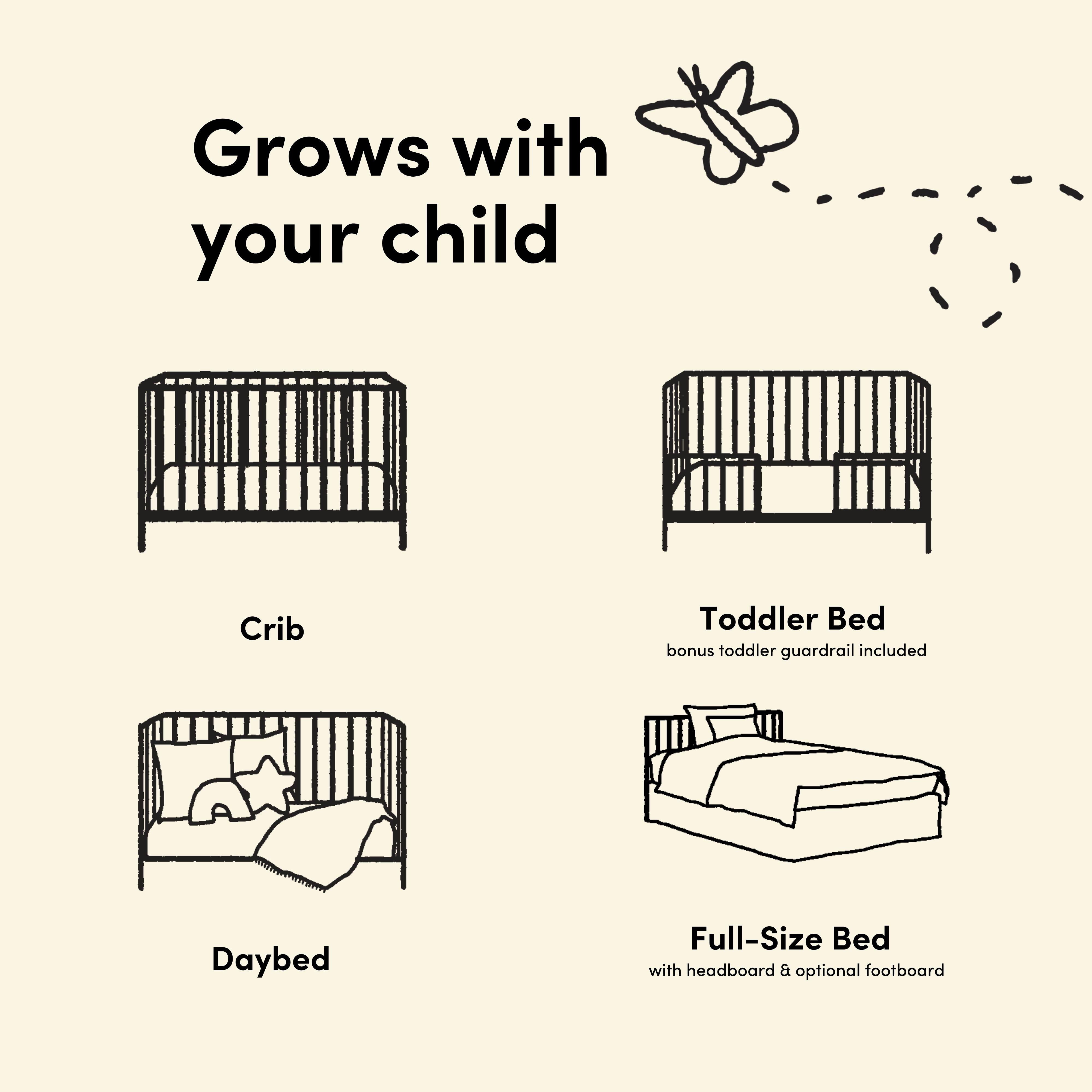 Storkcraft Malta 5-in-1 Convertible Crib with Storage Drawer, Driftwood, large