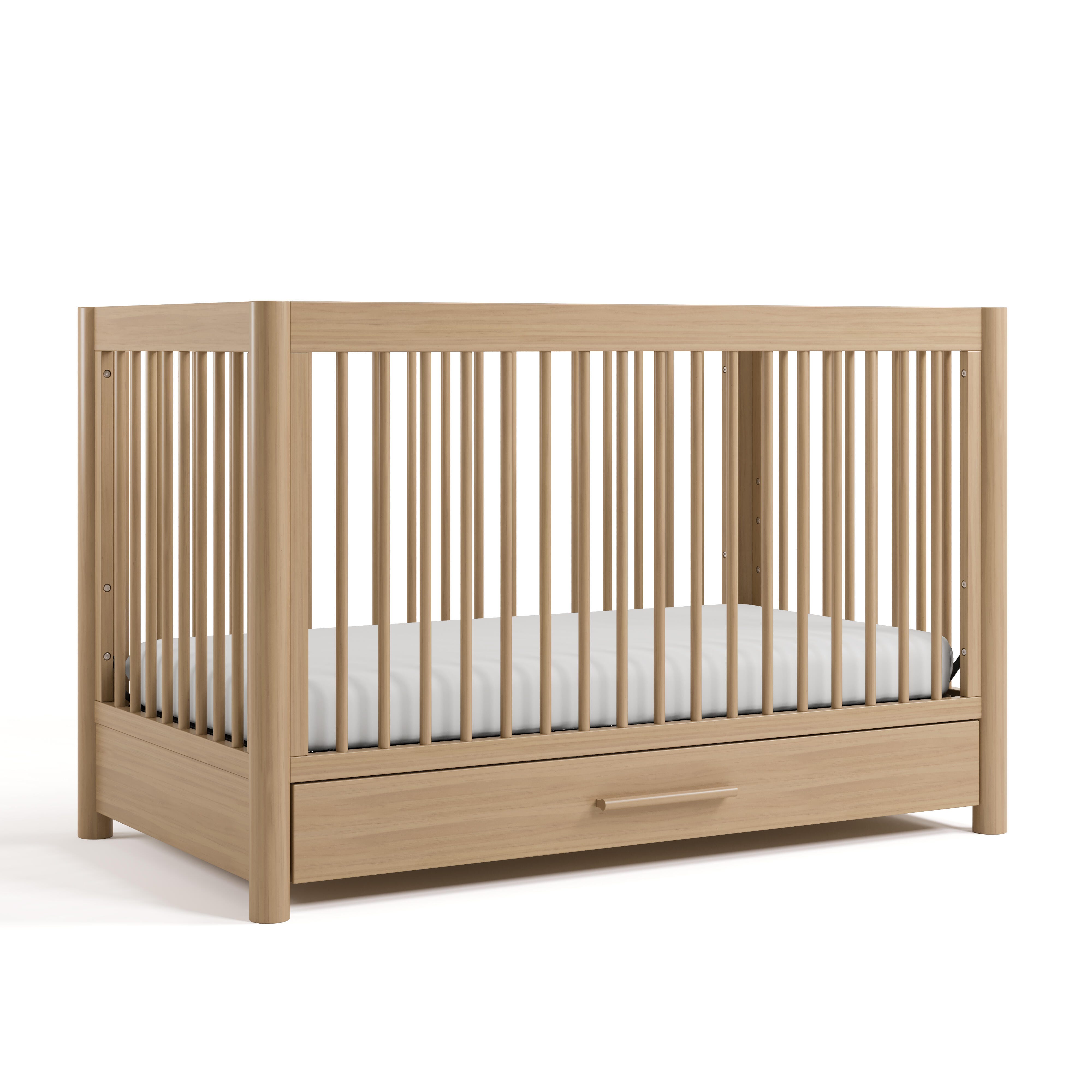 Storkcraft Malta 5-in-1 Convertible Crib with Storage Drawer, Driftwood, large