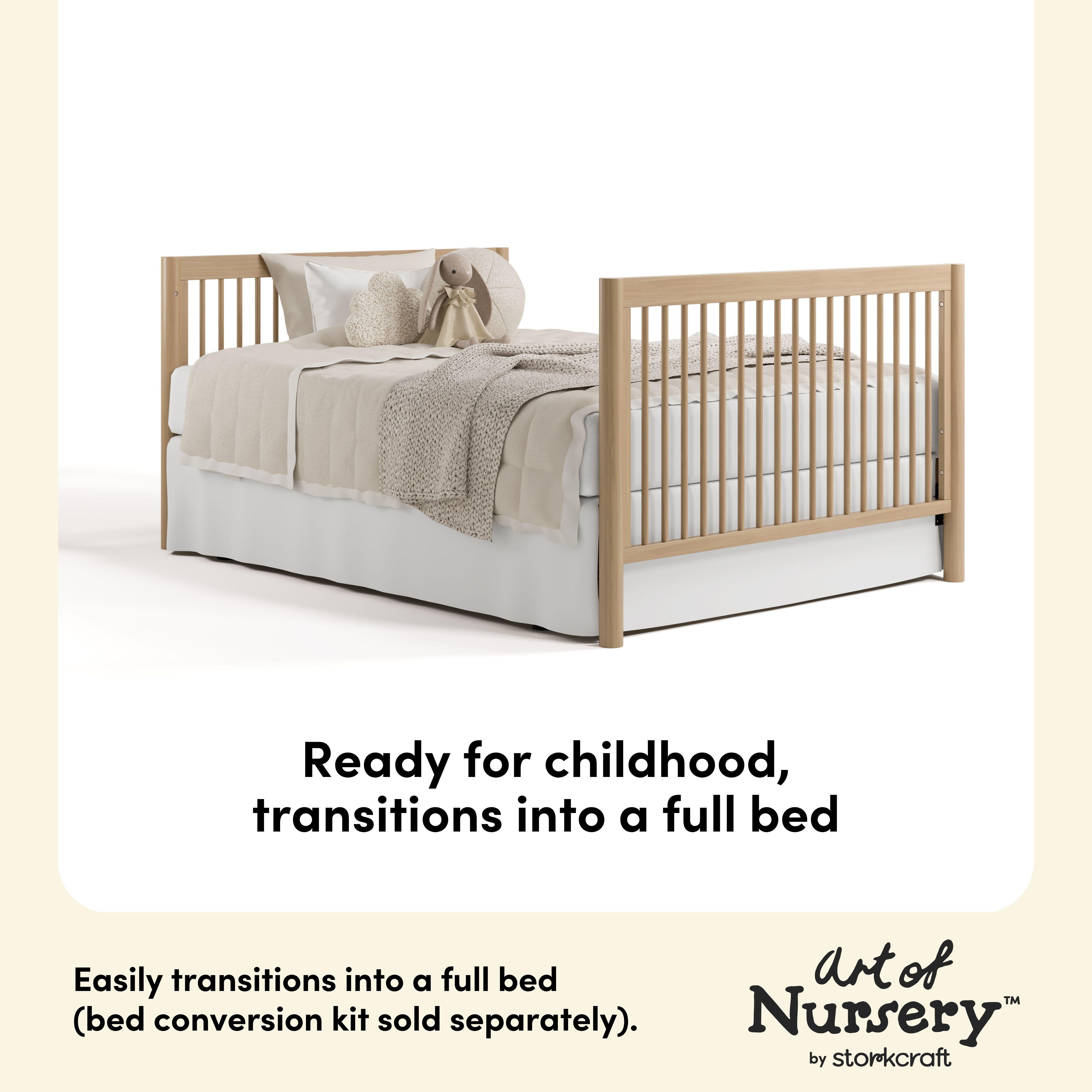 Storkcraft Malta 5-in-1 Convertible Crib with Storage Drawer, Driftwood, large
