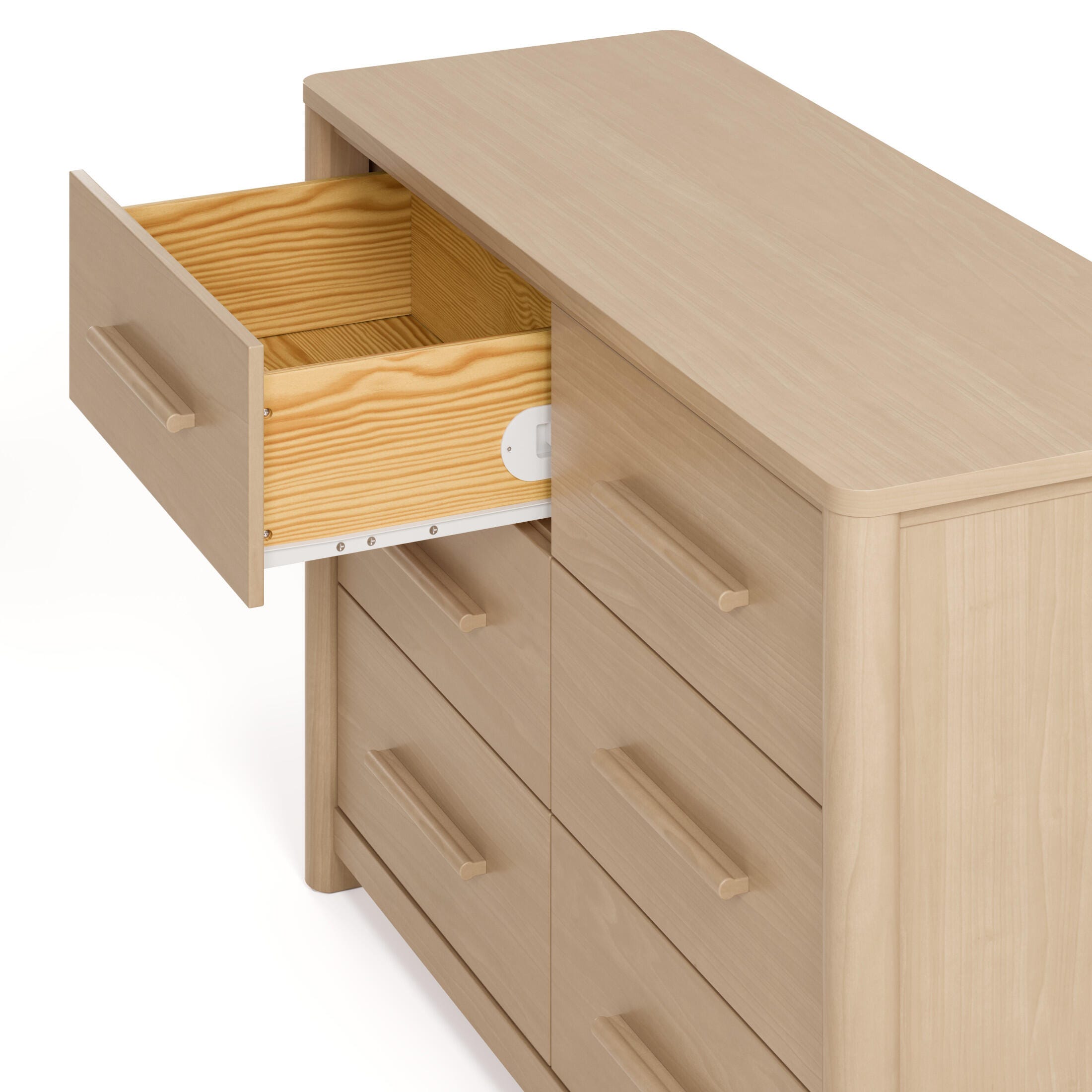 Storkcraft Malta 6 Drawer Dresser, Driftwood, large