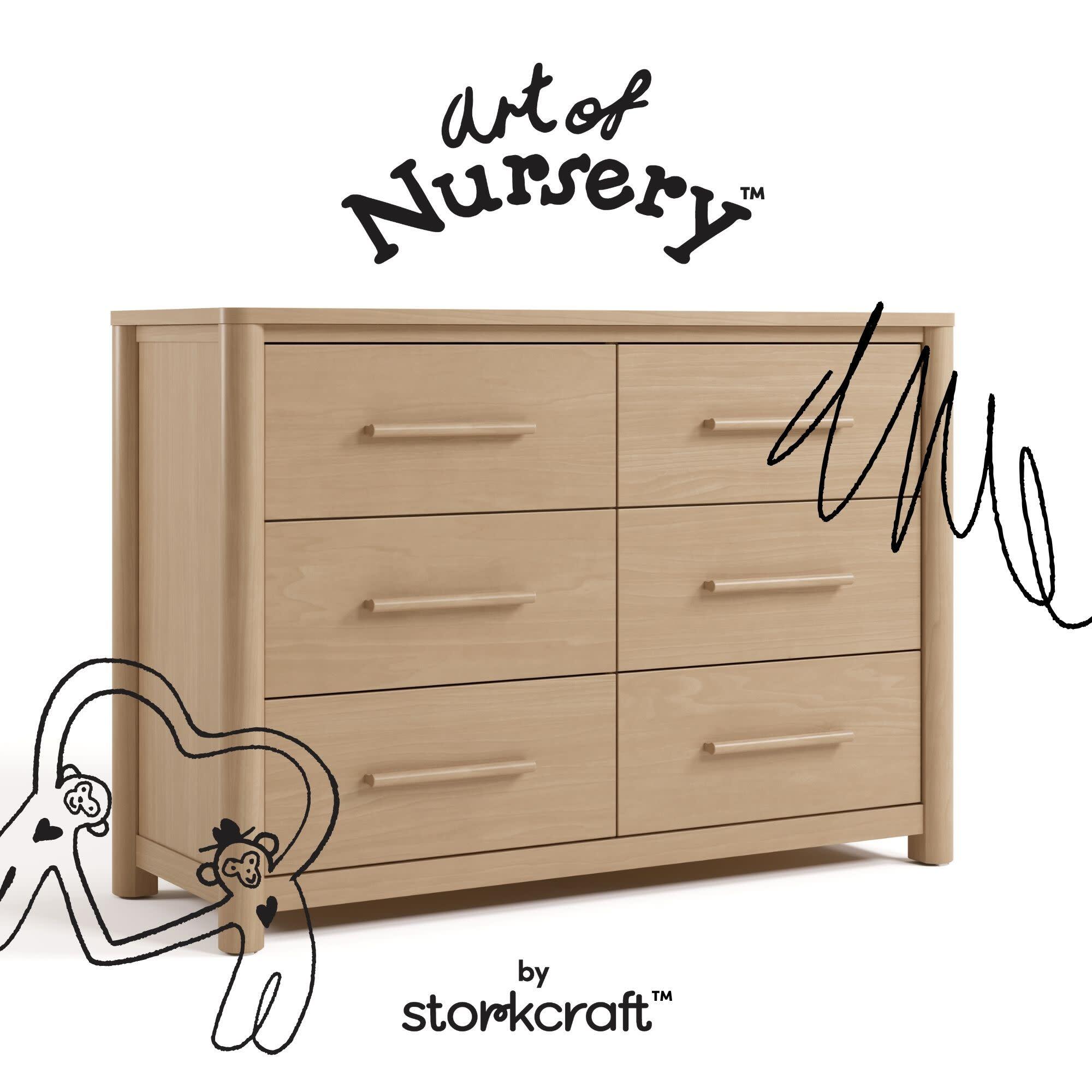 Storkcraft Malta 6 Drawer Dresser, Driftwood, large