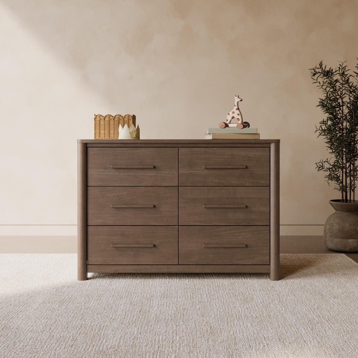 Storkcraft Malta 6 Drawer Dresser, Hazelnut, large