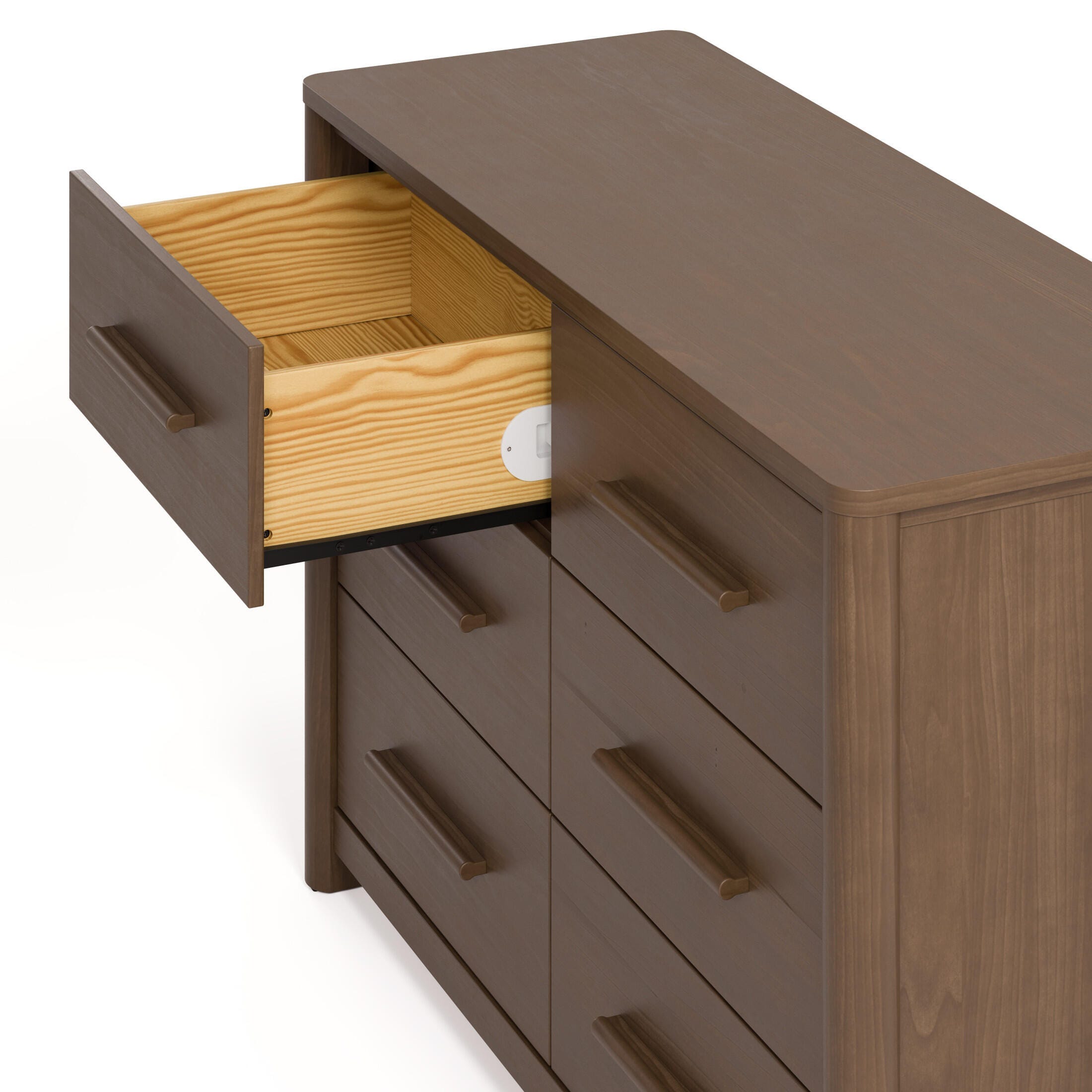 Storkcraft Malta 6 Drawer Dresser, Hazelnut, large