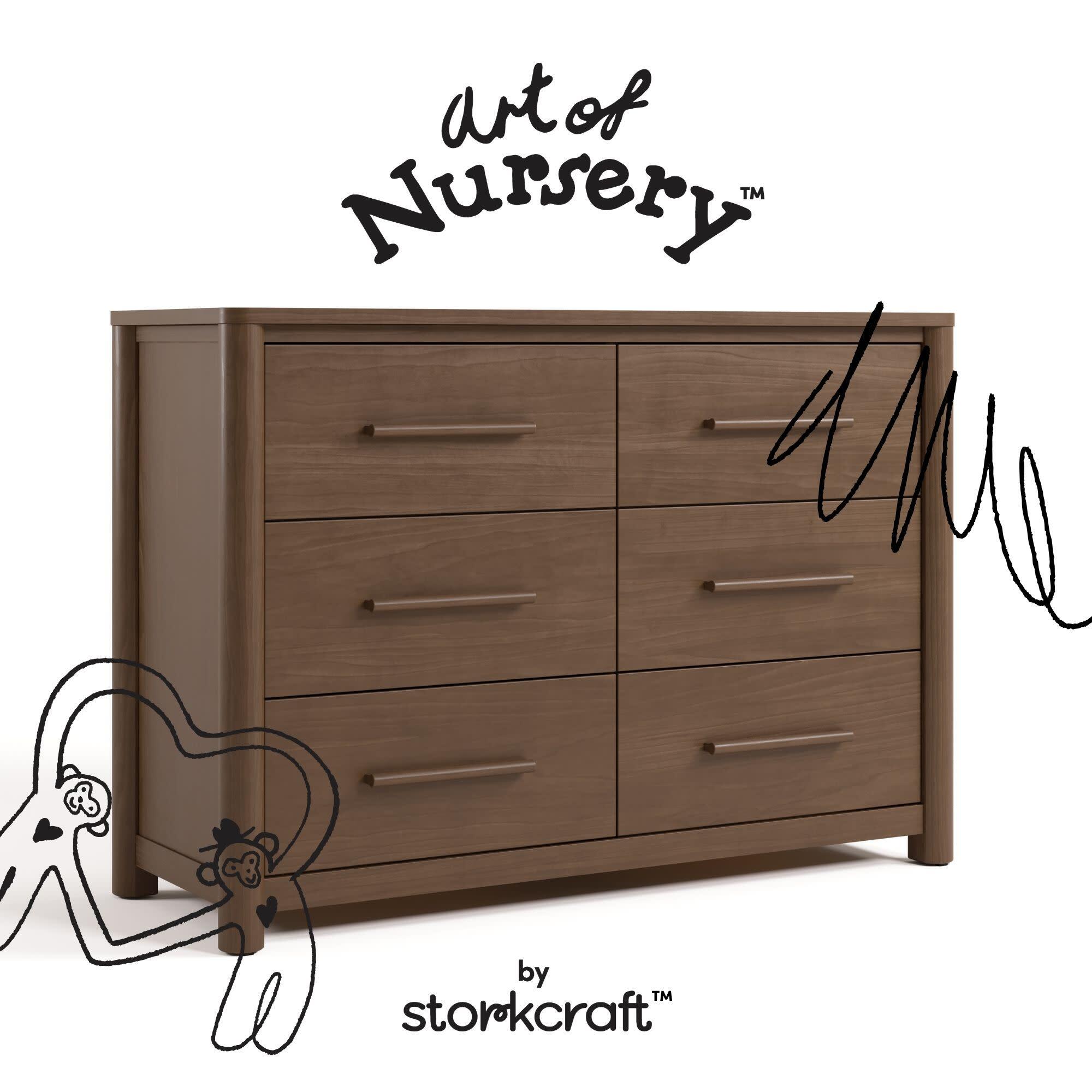 Storkcraft Malta 6 Drawer Dresser, Hazelnut, large