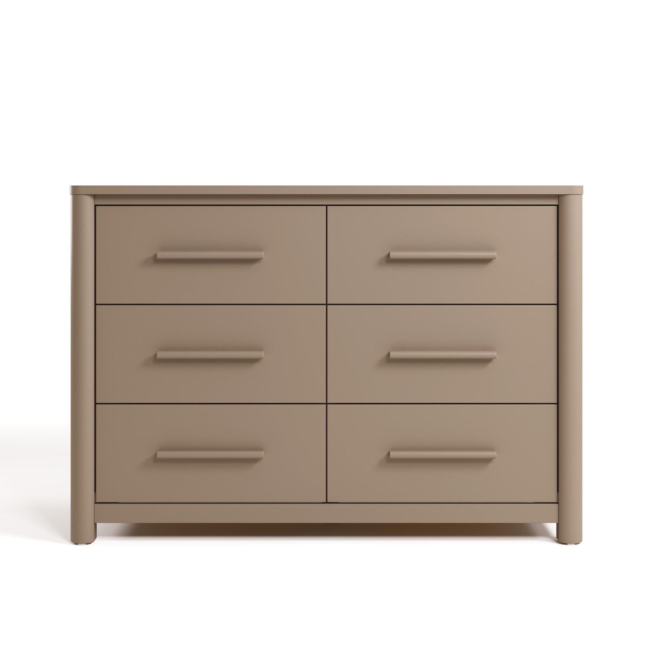 Storkcraft Malta 6 Drawer Dresser, Taupe, large