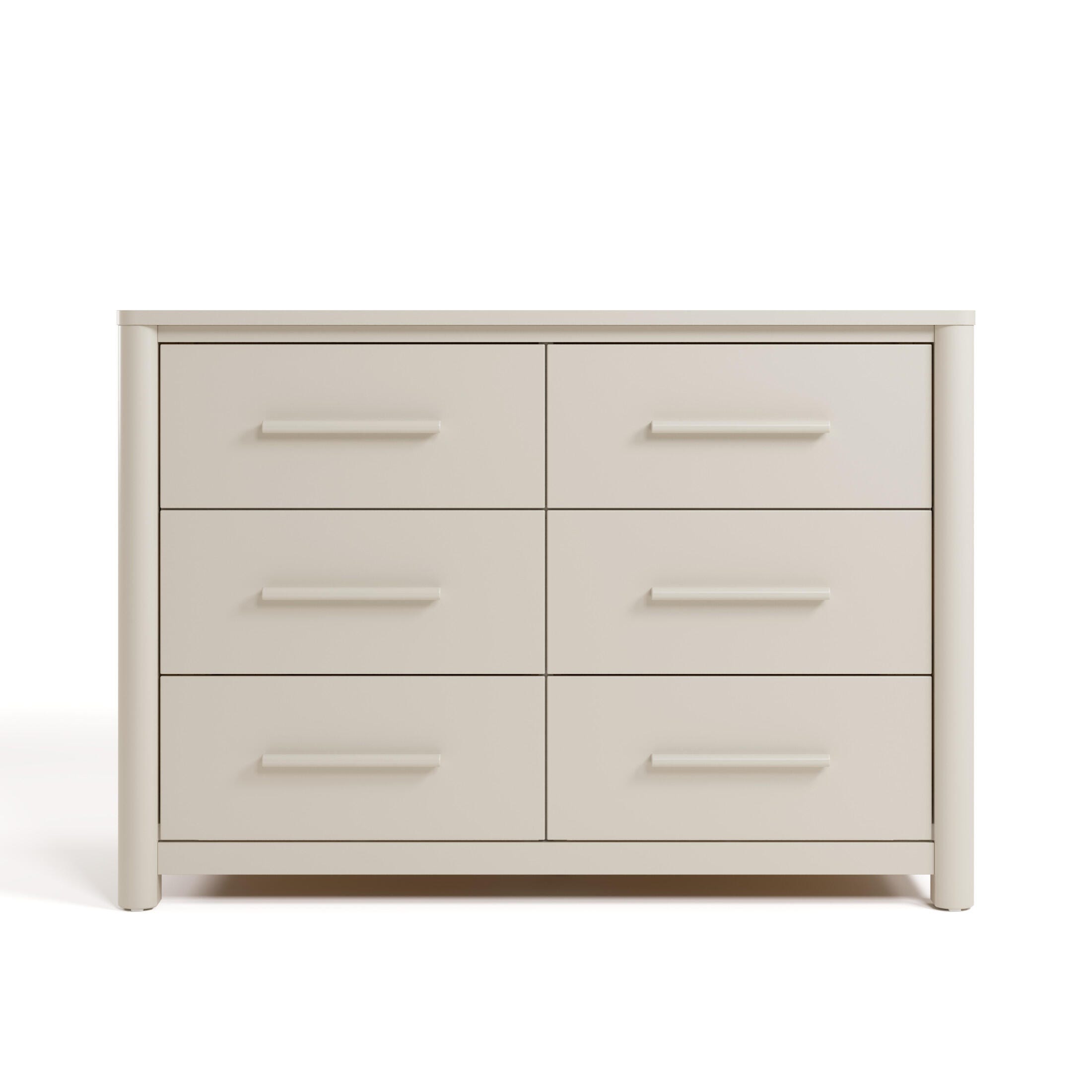 Storkcraft Malta 6 Drawer Dresser, Frosted Oat, large