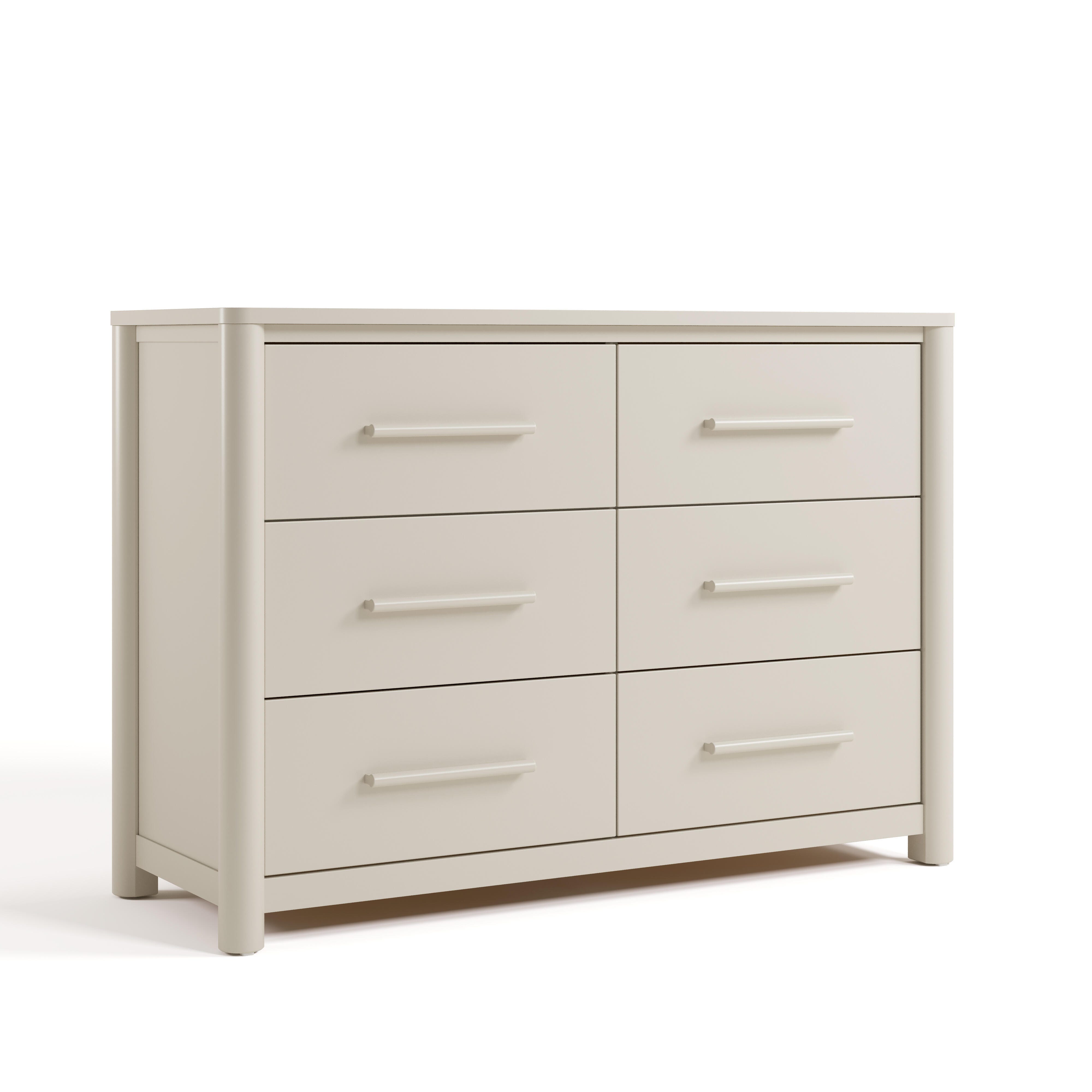 Storkcraft Malta 6 Drawer Dresser, Frosted Oat, large