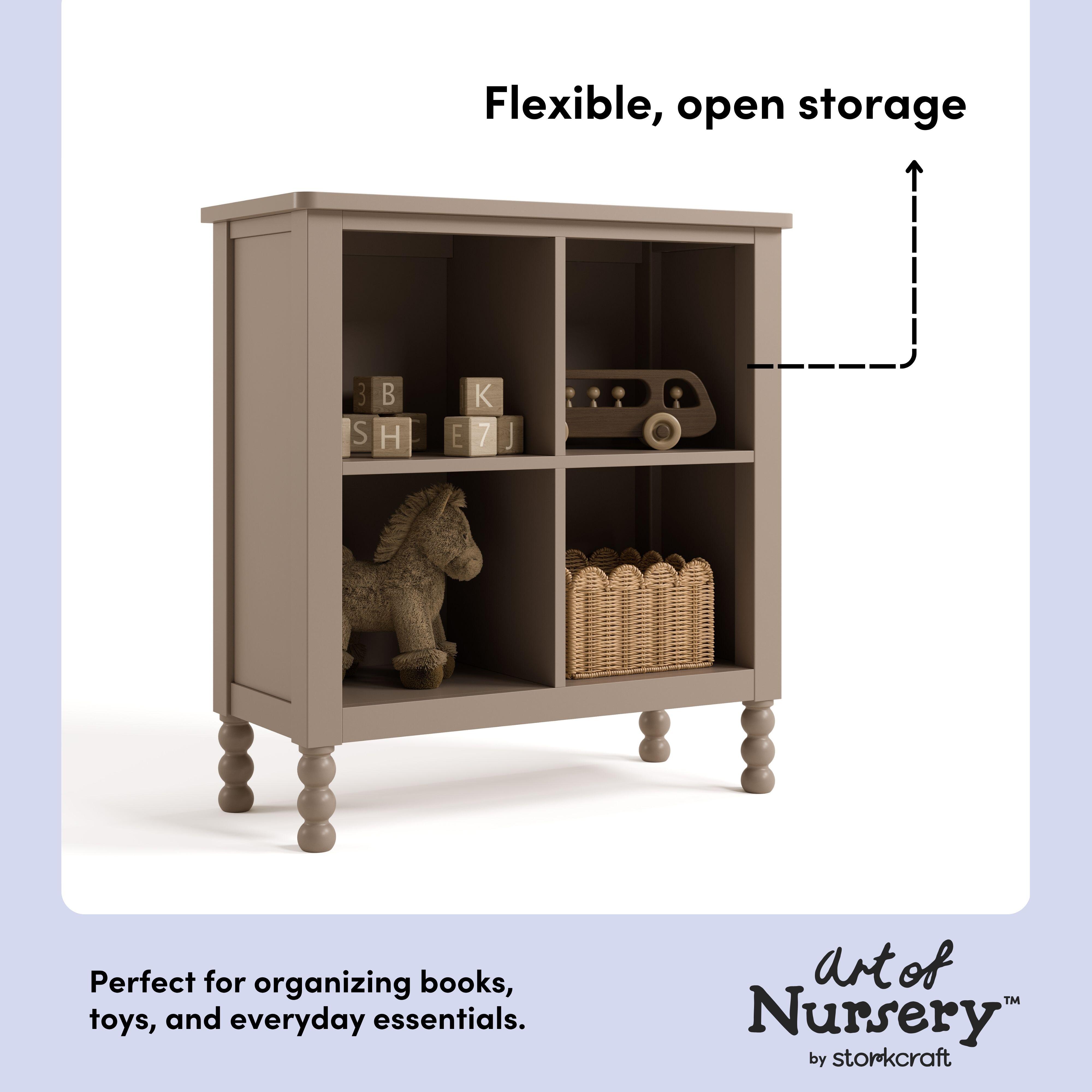 Storkcraft Rio Organizer Bookcase, Taupe, large