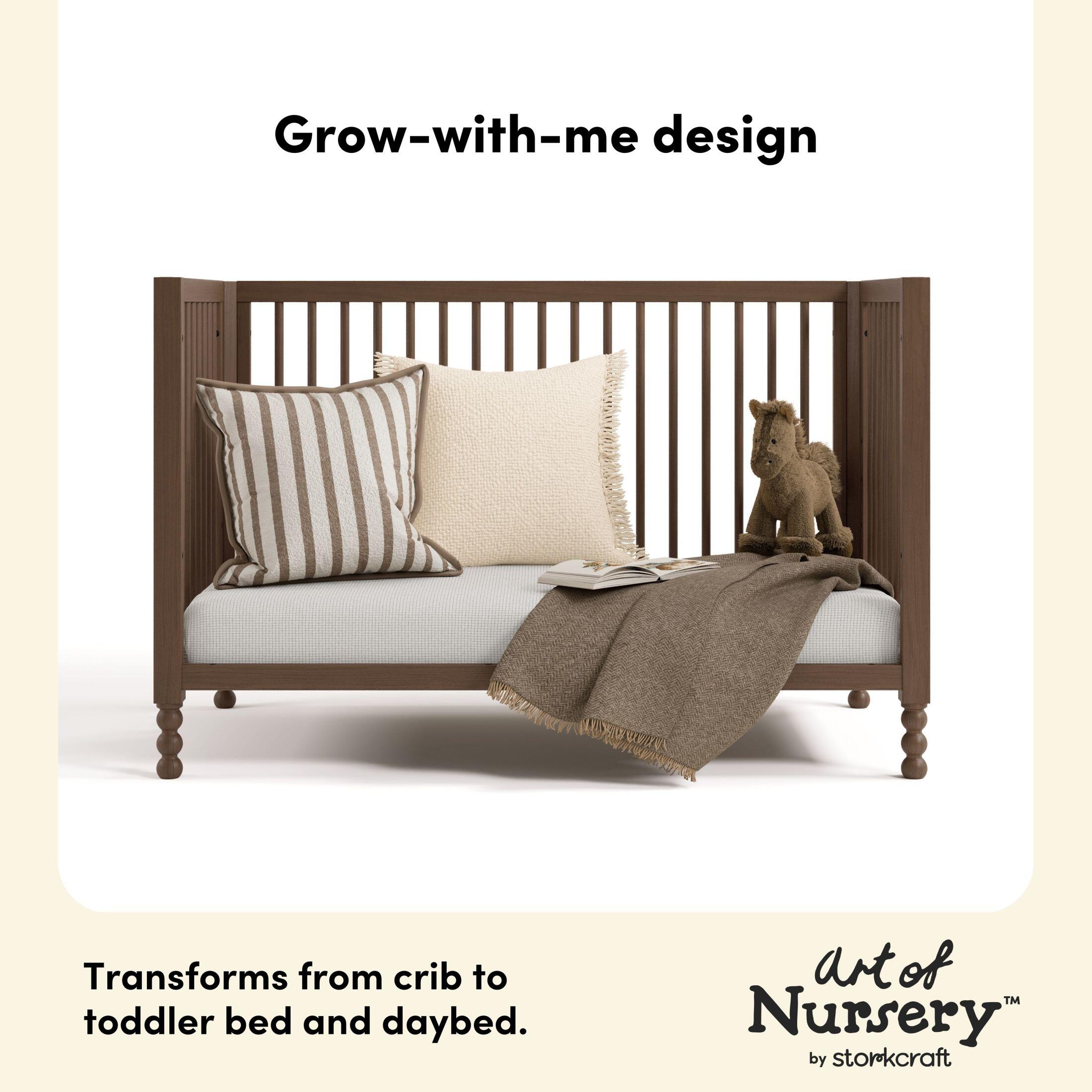 Storkcraft Rio 5-in-1 Convertible Crib, Hazelnut, large