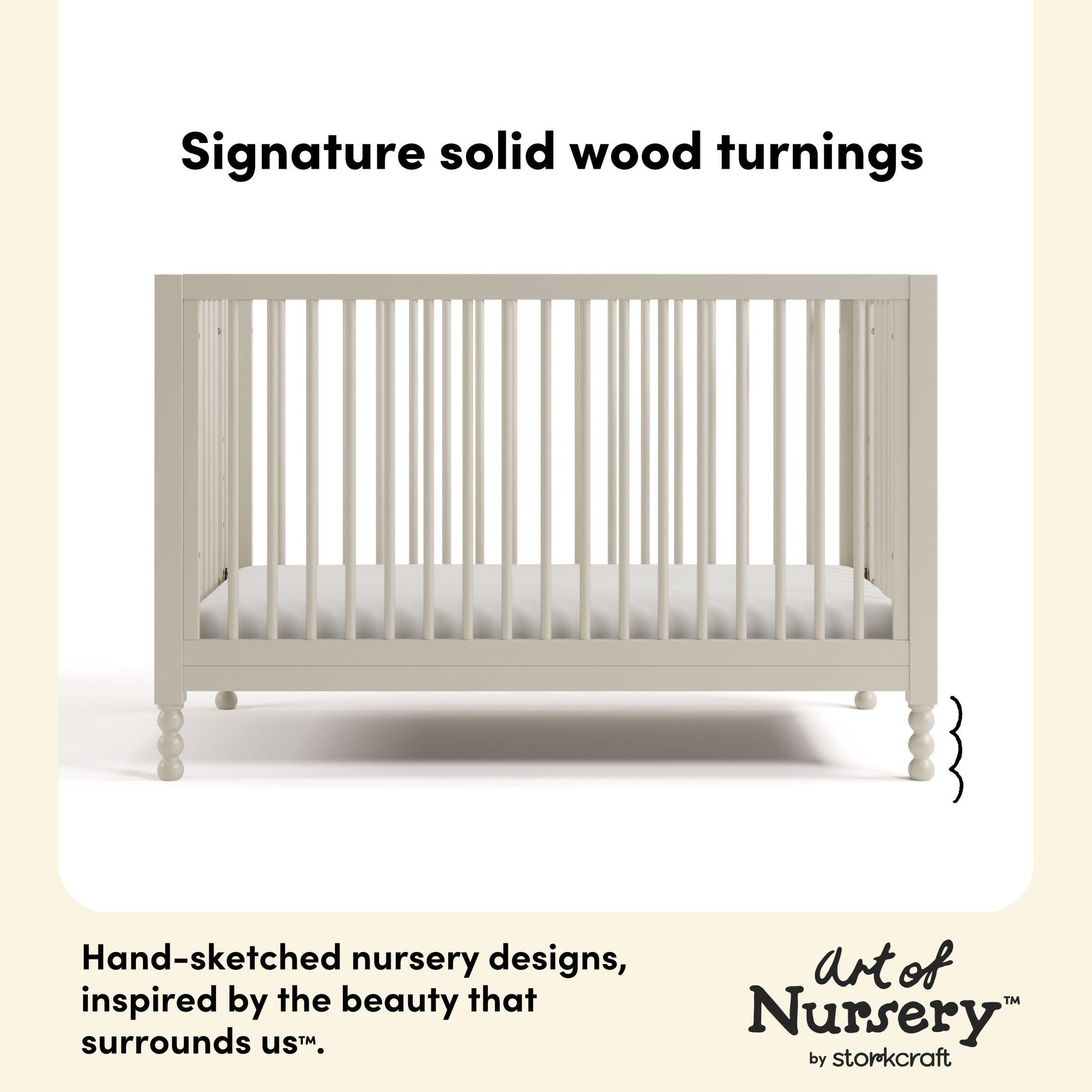 Storkcraft Rio 5-in-1 Convertible Crib, Frosted Oat, large