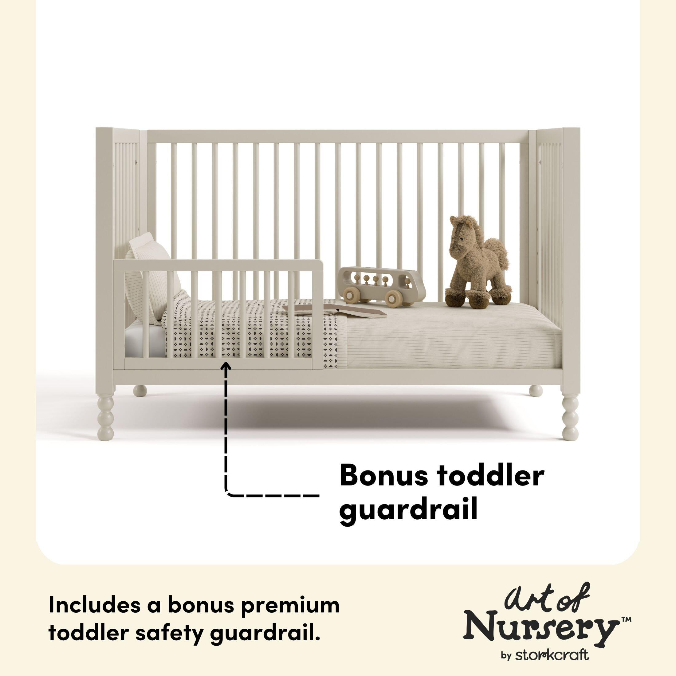 Storkcraft Rio 5-in-1 Convertible Crib, Frosted Oat, large