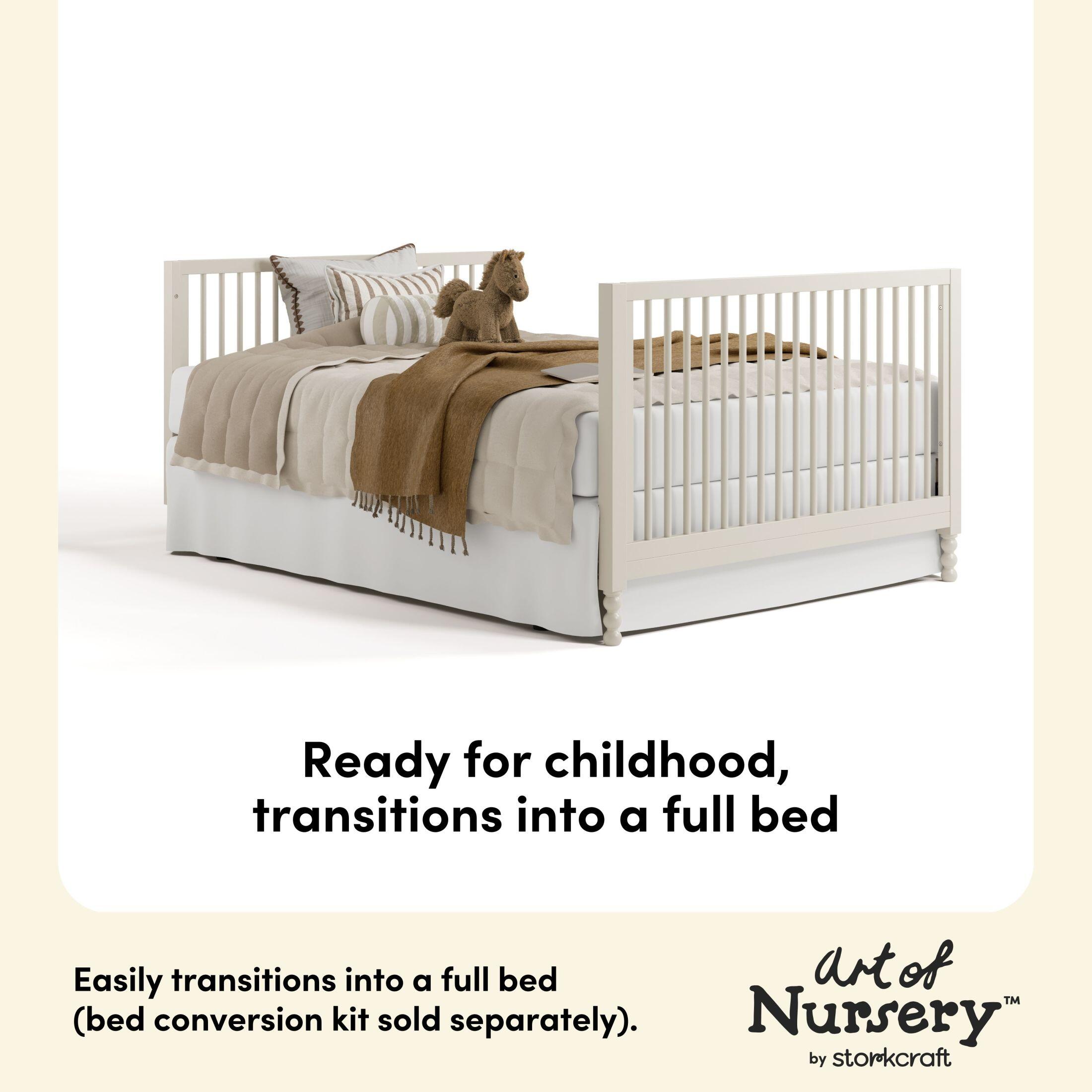 Storkcraft Rio 5-in-1 Convertible Crib, Frosted Oat, large