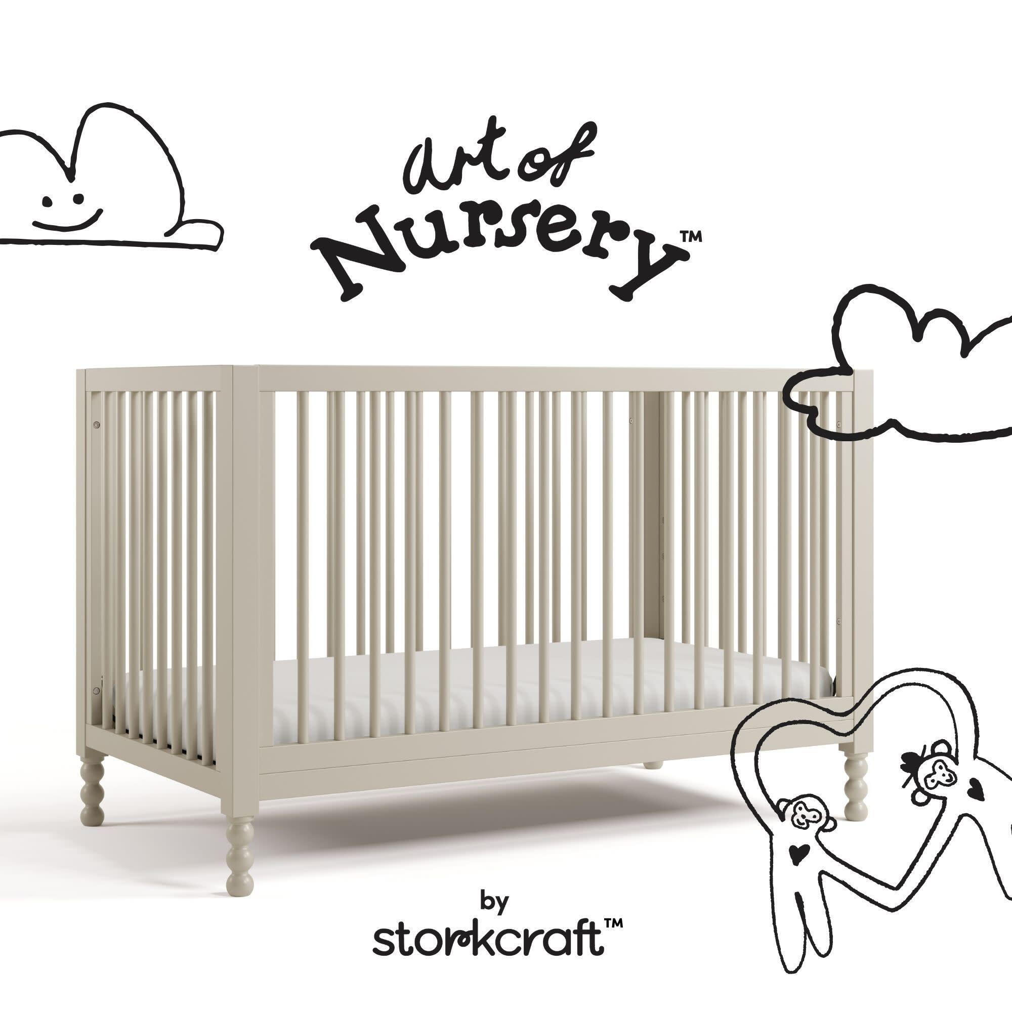 Storkcraft Rio 5-in-1 Convertible Crib, Frosted Oat, large