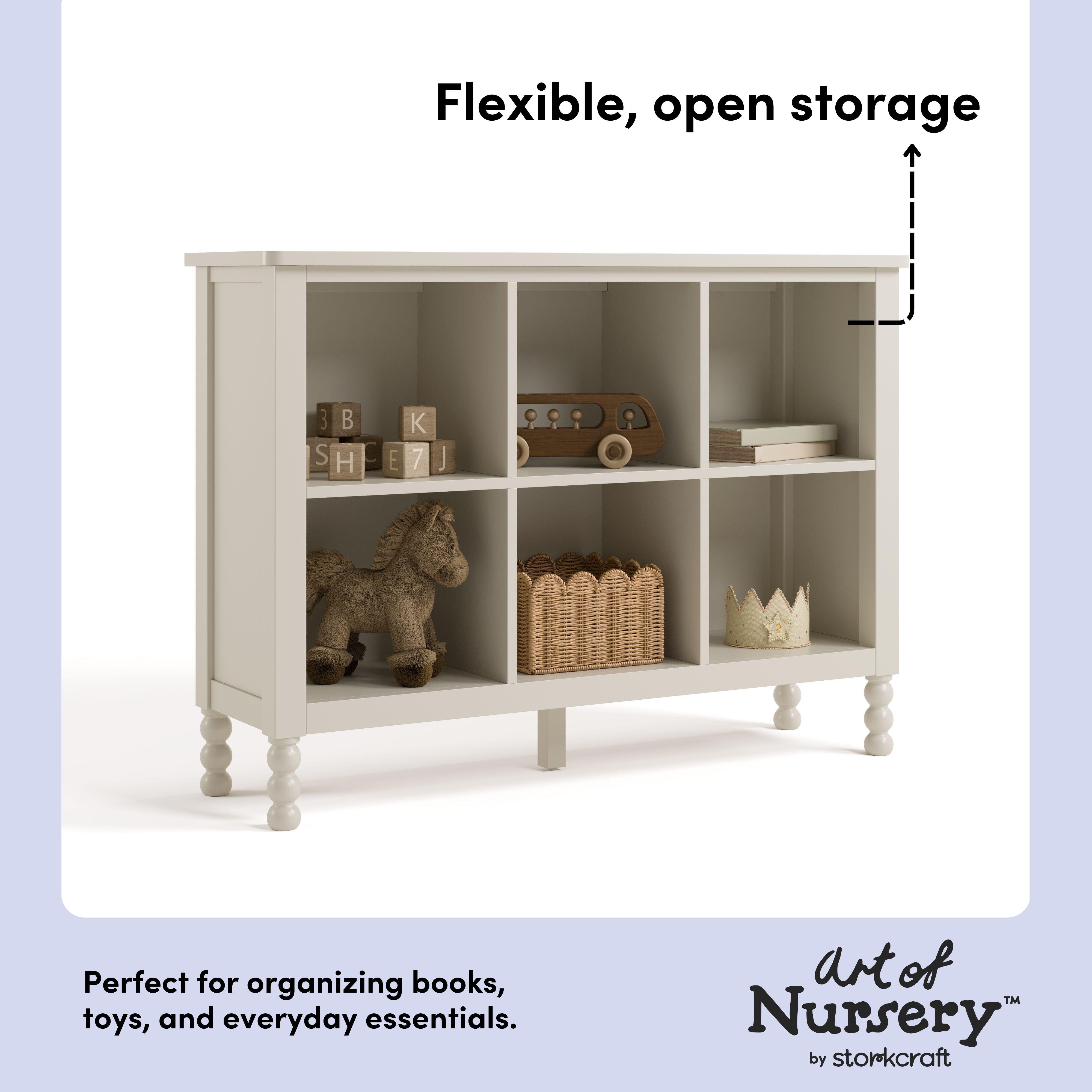 Storkcraft Rio Storage Bookcase, Frosted Oat, large