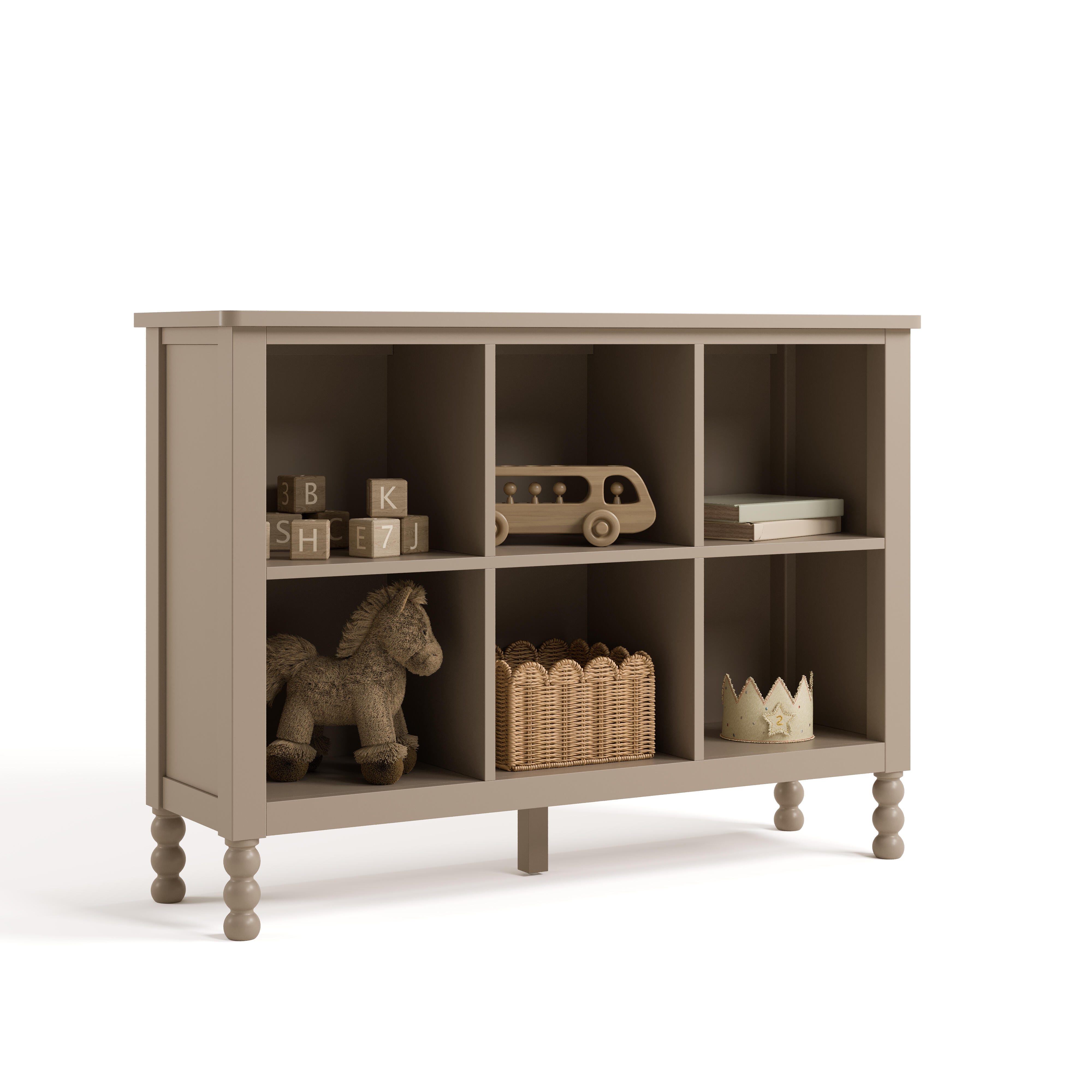 Storkcraft Rio Storage Bookcase, Taupe, large
