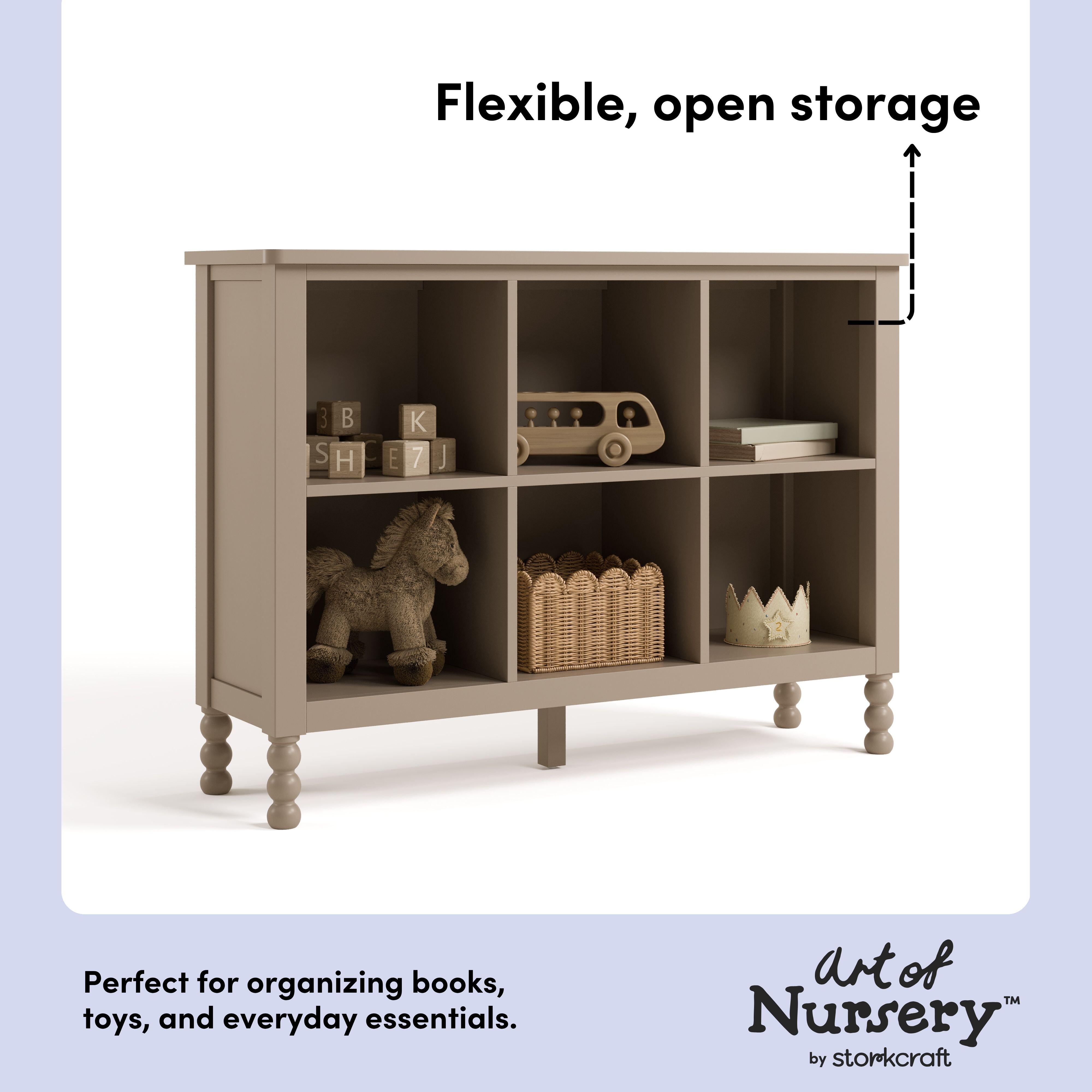 Storkcraft Rio Storage Bookcase, Taupe, large