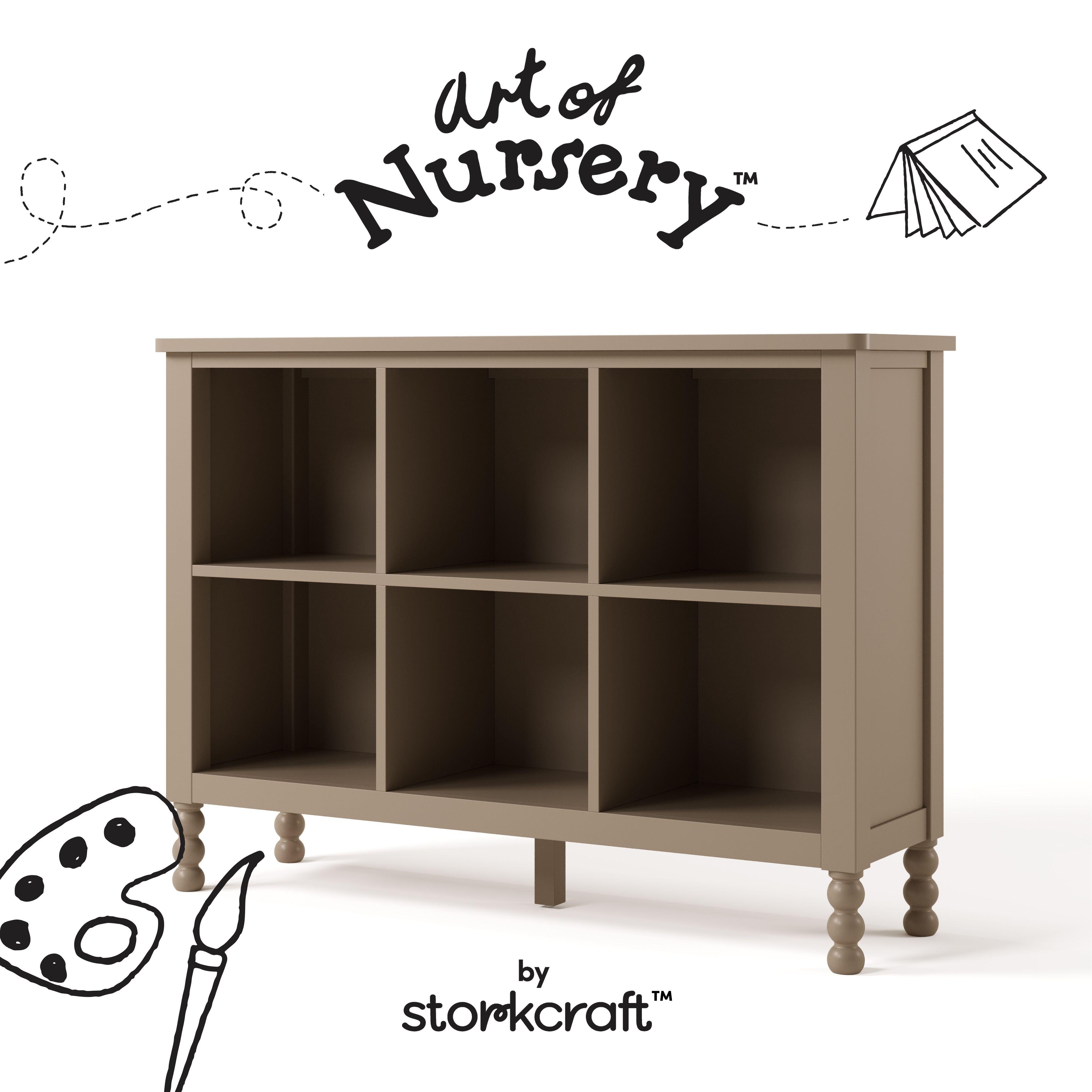 Storkcraft Rio Storage Bookcase, Taupe, large