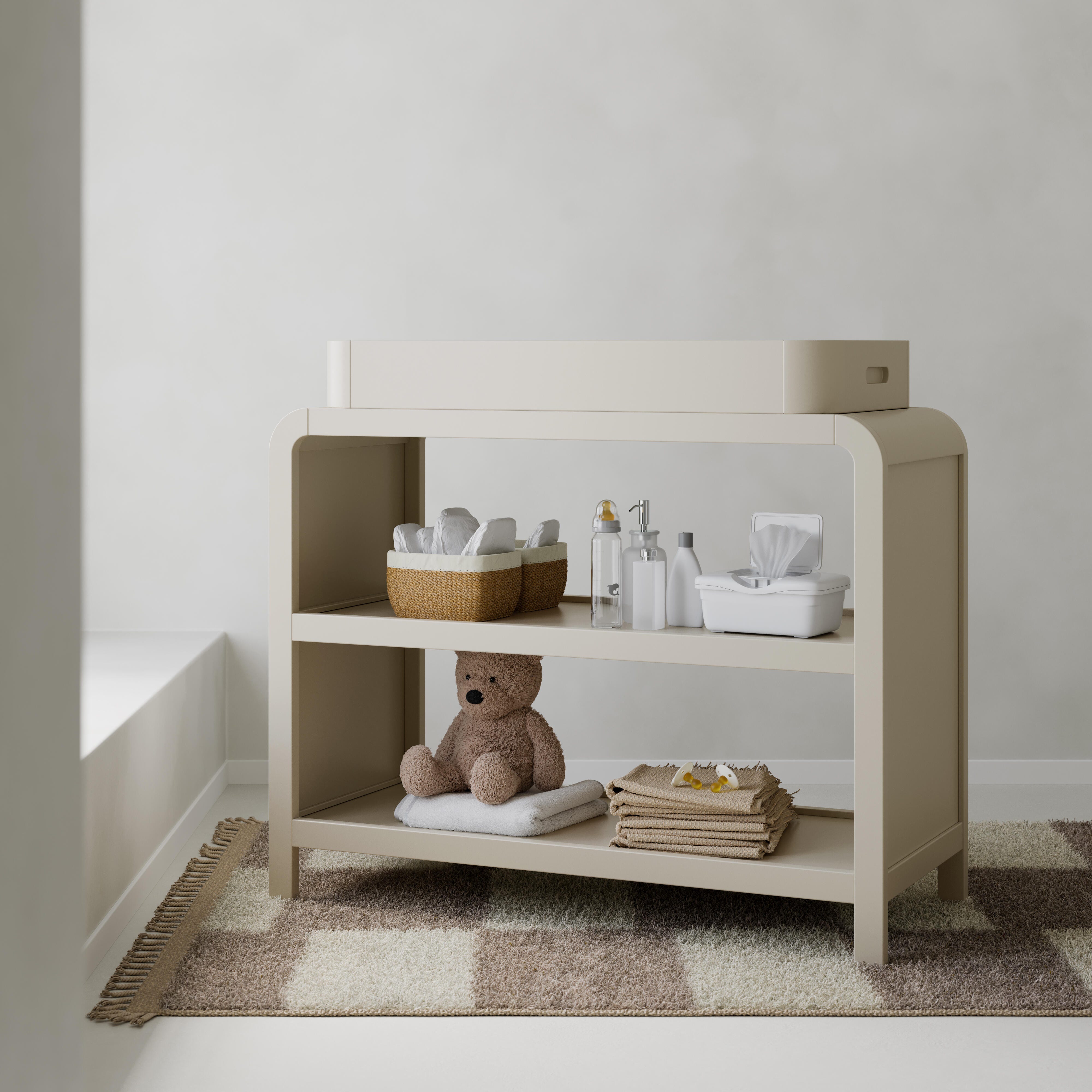Storkcraft Santos Changing Table, Frosted Oat, large