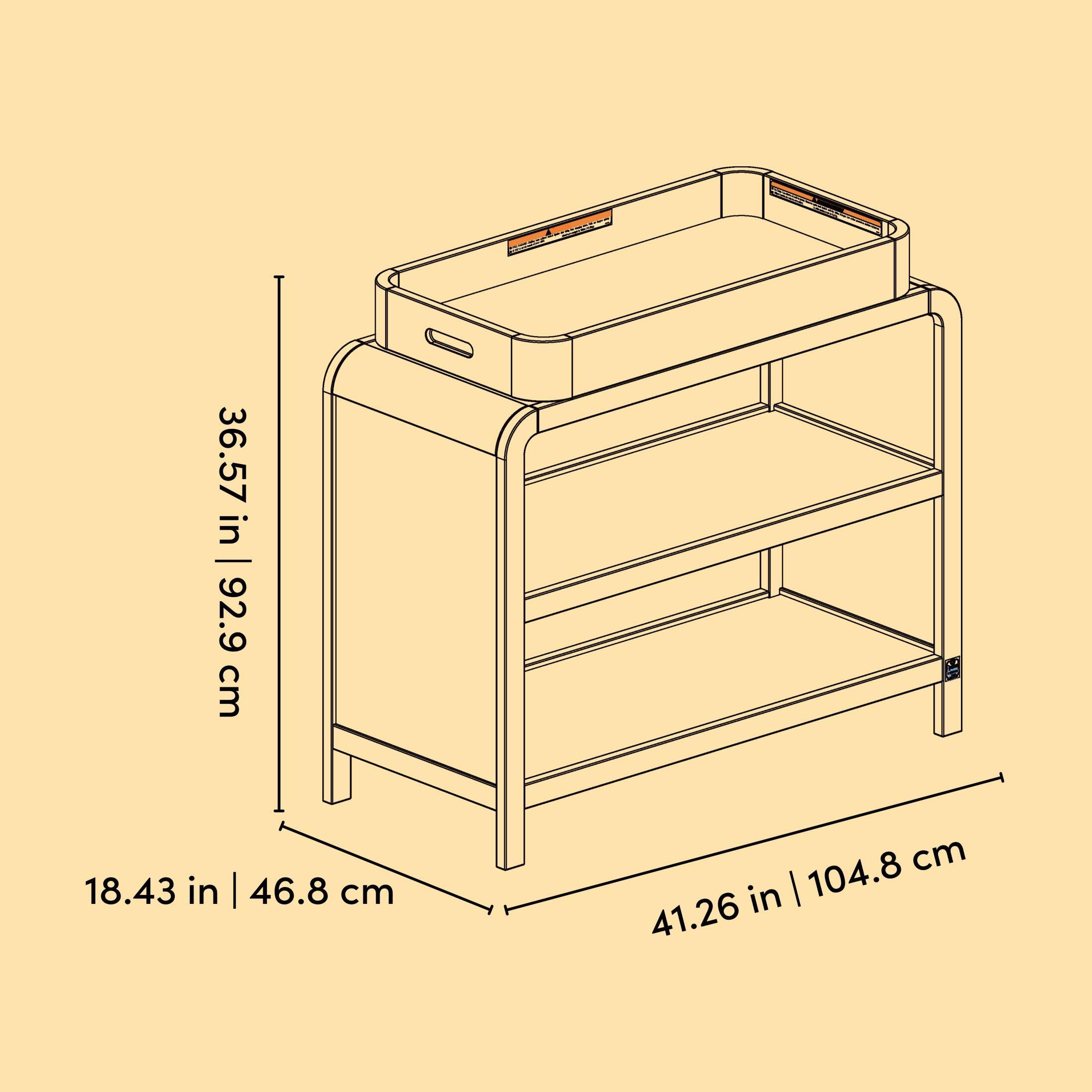 Storkcraft Santos Changing Table, Frosted Oat, large