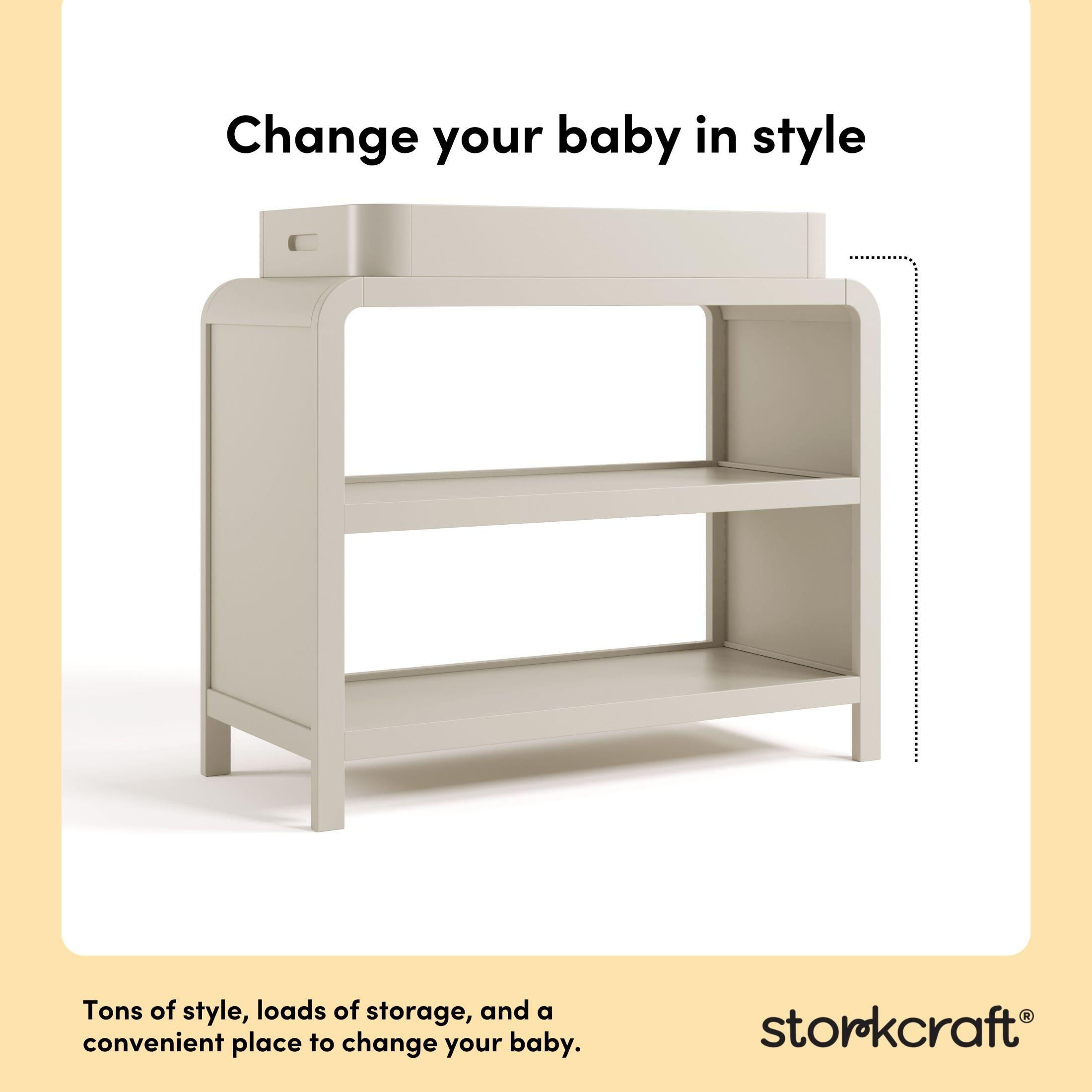 Storkcraft Santos Changing Table, Frosted Oat, large