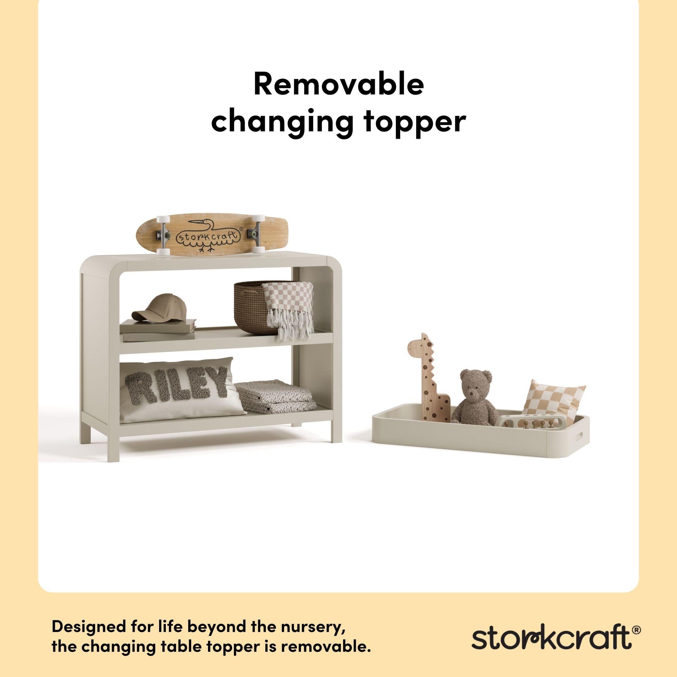 Storkcraft Santos Changing Table, Frosted Oat, large