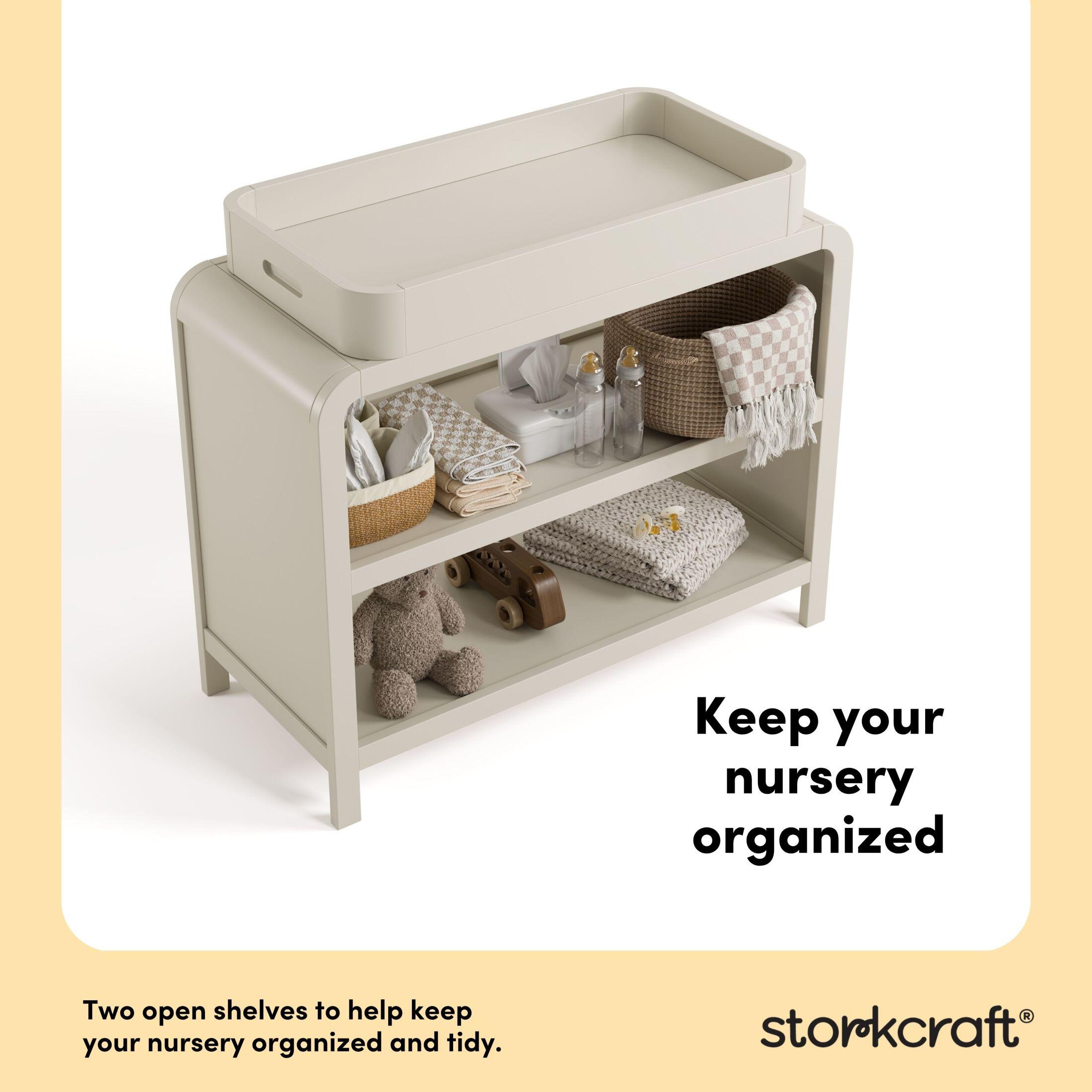 Storkcraft Santos Changing Table, Frosted Oat, large