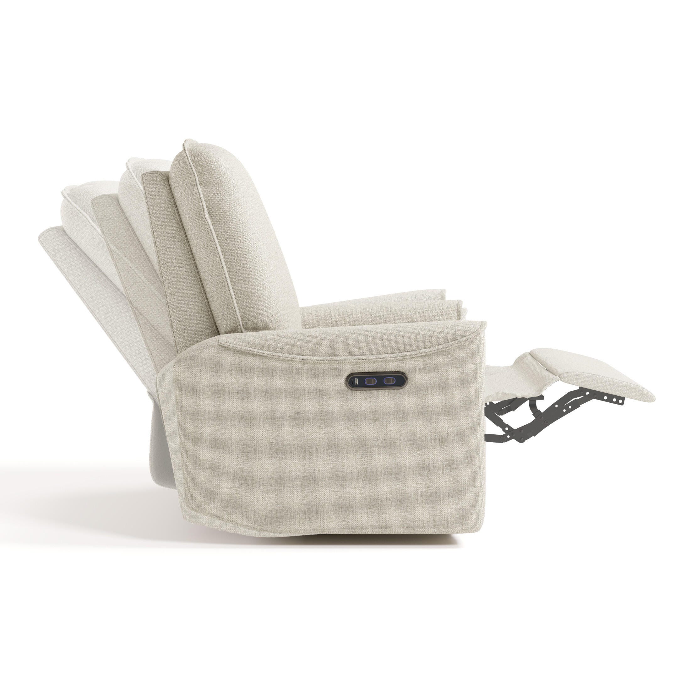 Storkcraft Santos Power Swivel Glider Recliner, Dune, large