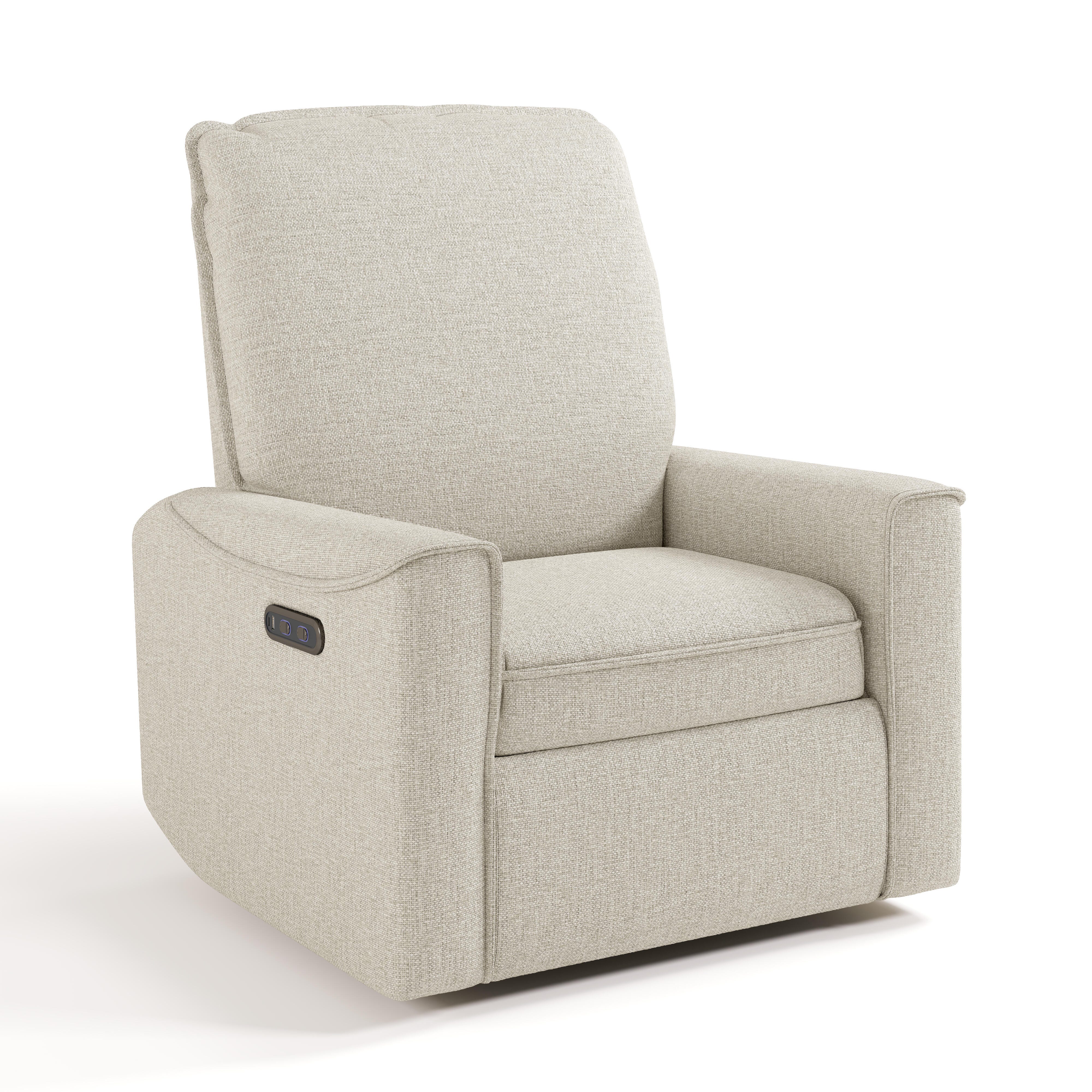 Storkcraft Santos Power Swivel Glider Recliner, Dune, large