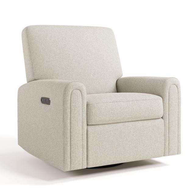 Storkcraft Sicily Power Swivel Glider Recliner, Dune