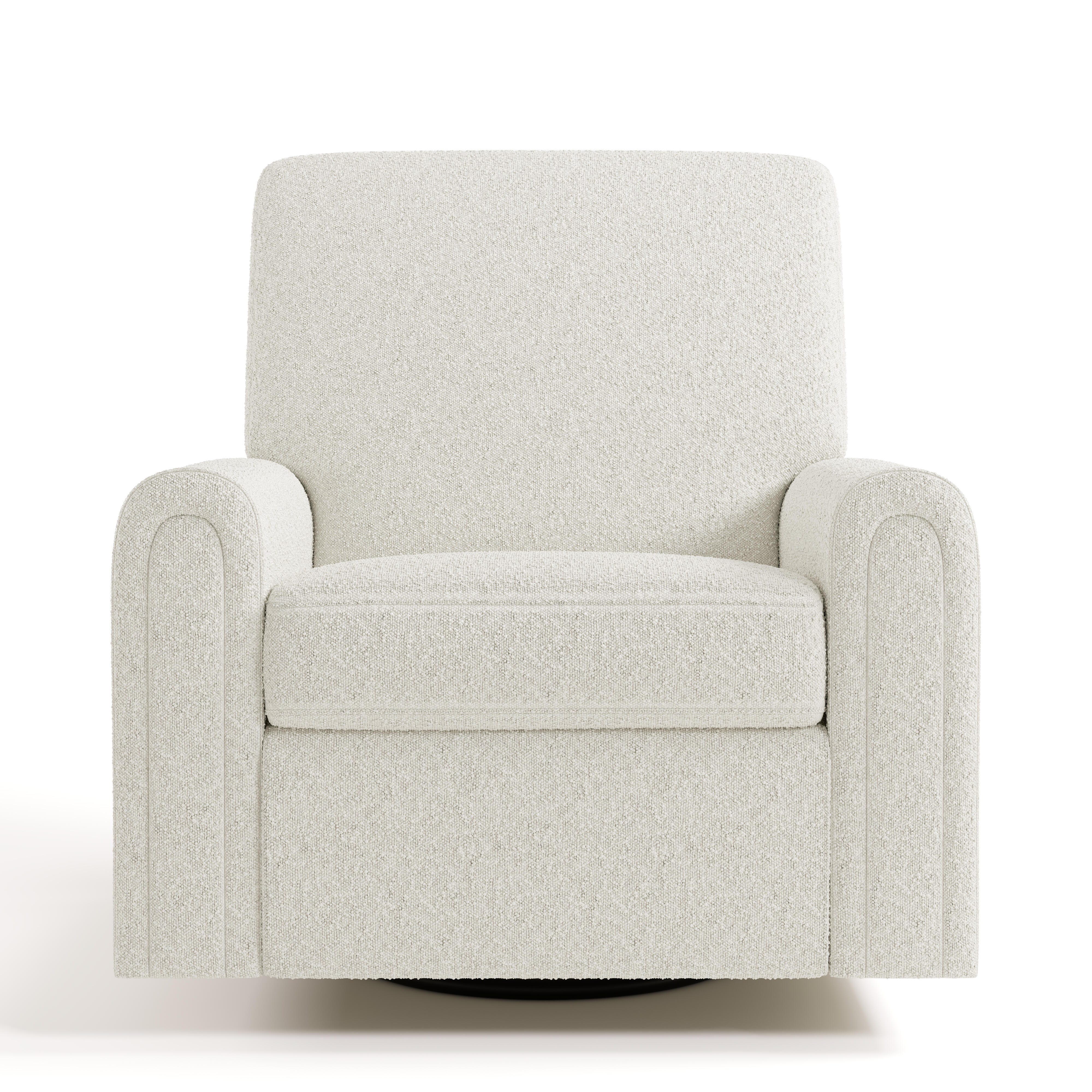 Storkcraft Sicily Solid Power Swivel Glider Recliner, Ivory, large