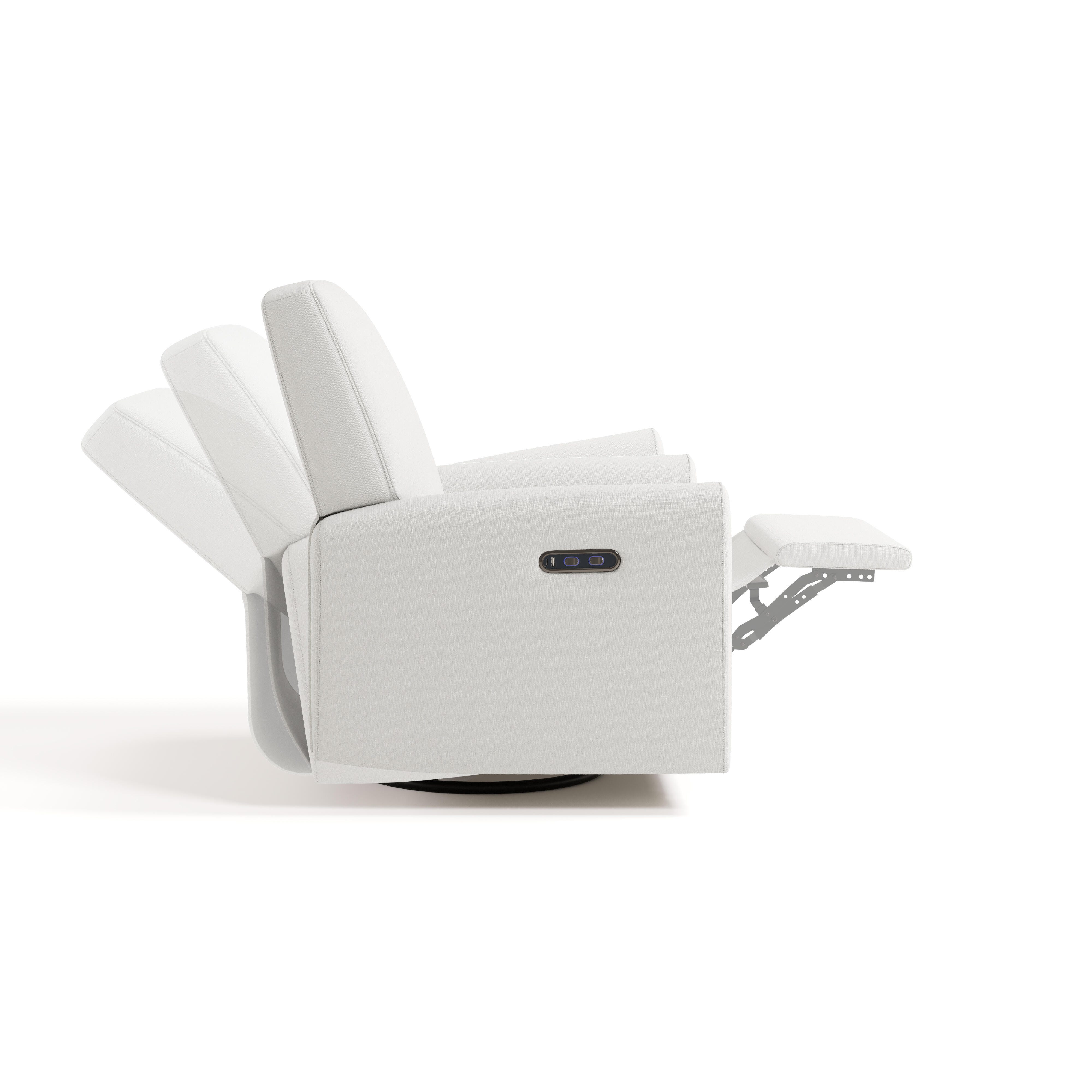 Storkcraft Sicily Power Swivel Glider Recliner, Cream, large