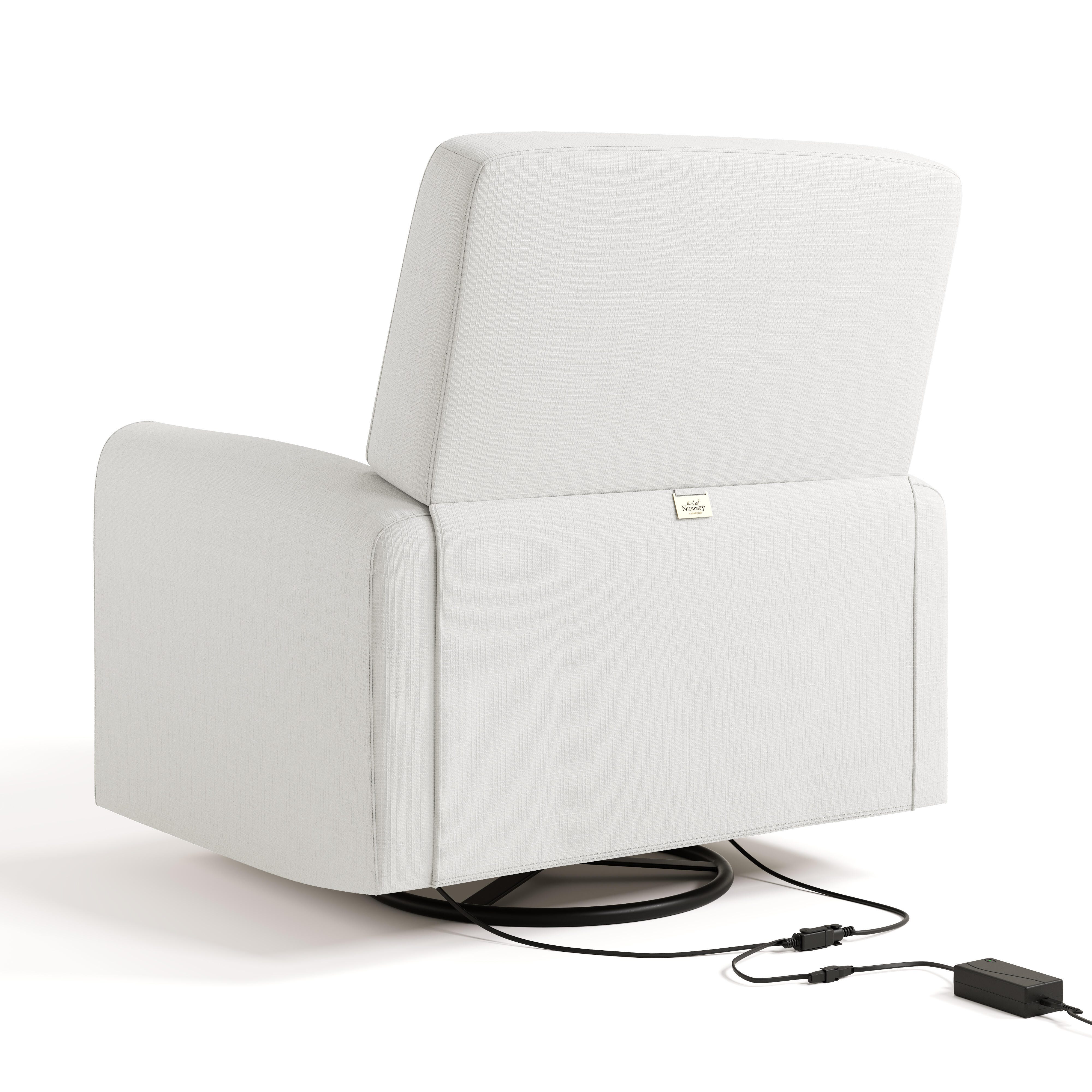 Storkcraft Sicily Power Swivel Glider Recliner, Cream, large