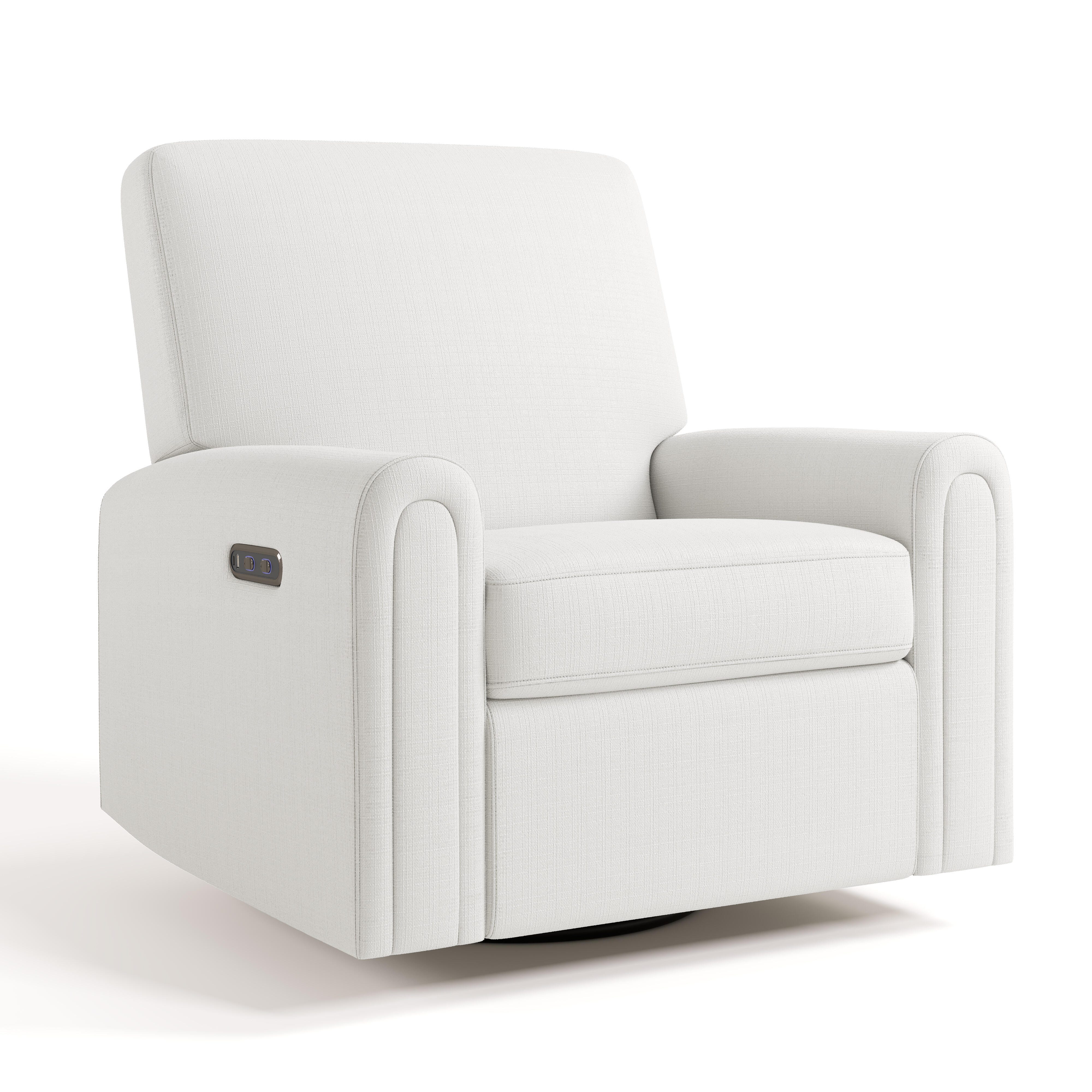 Storkcraft Sicily Power Swivel Glider Recliner, Cream, large