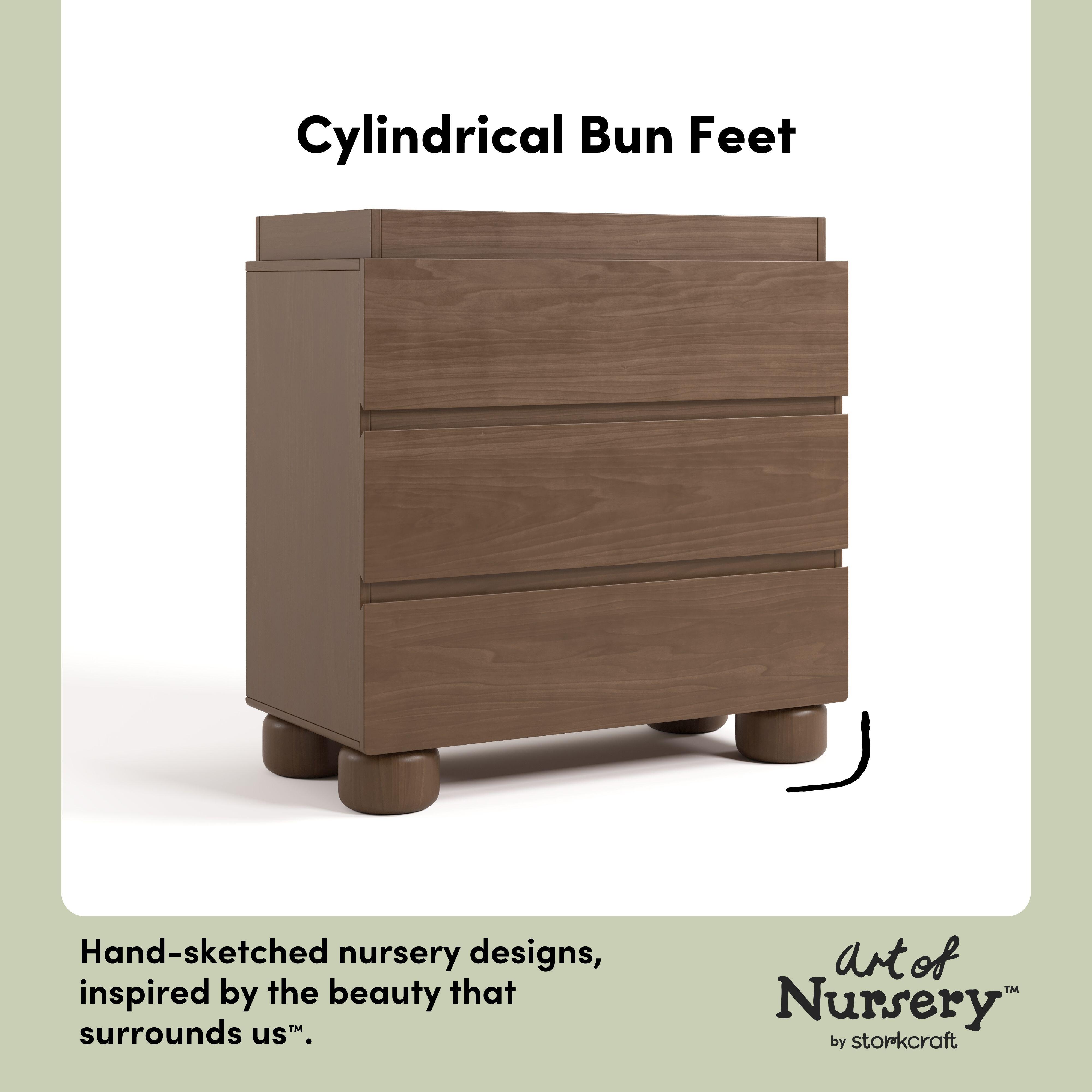 Storkcraft Sorrento 3 Drawer Chest with Changing Topper, Hazelnut, large