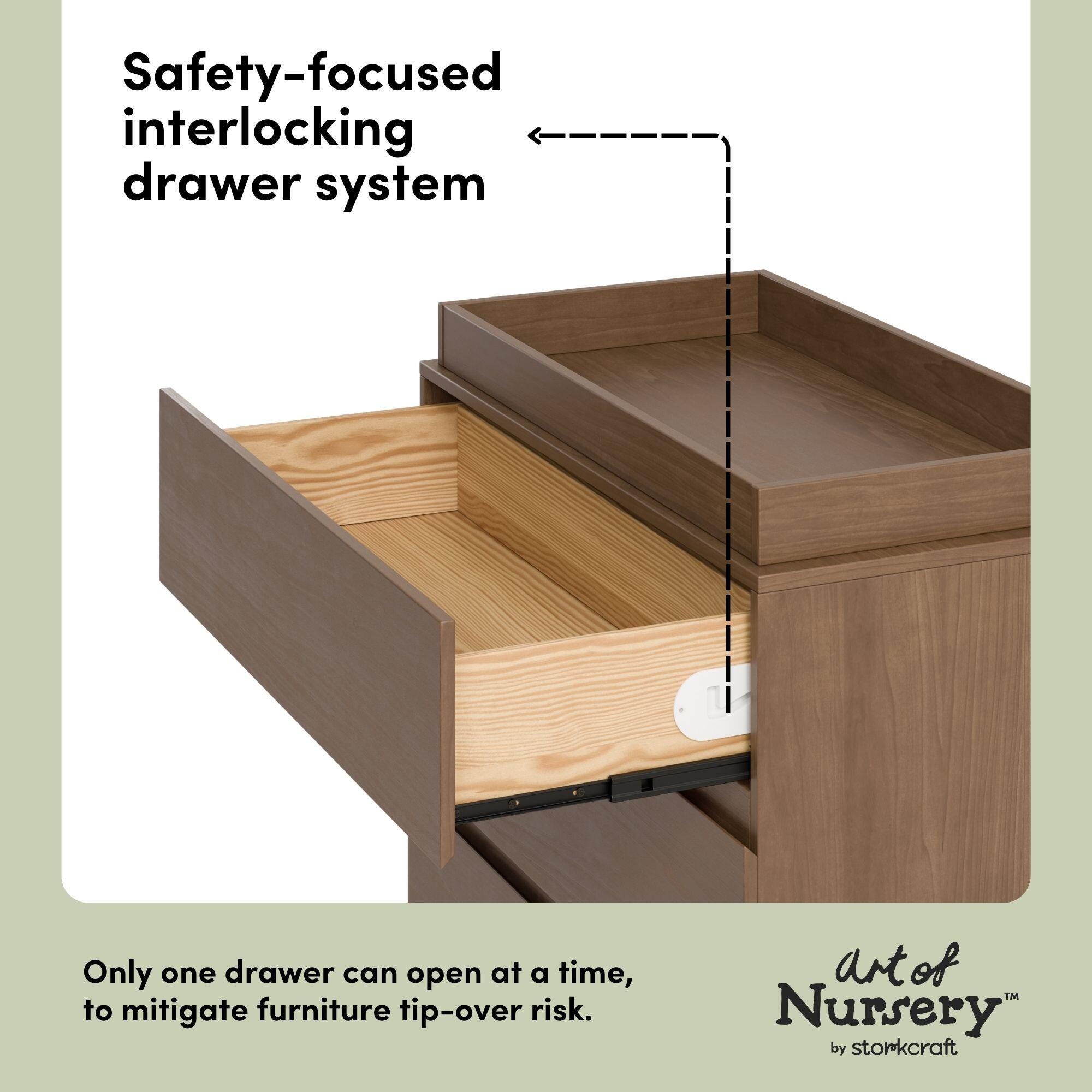 Storkcraft Sorrento 3 Drawer Chest with Changing Topper, Hazelnut, large