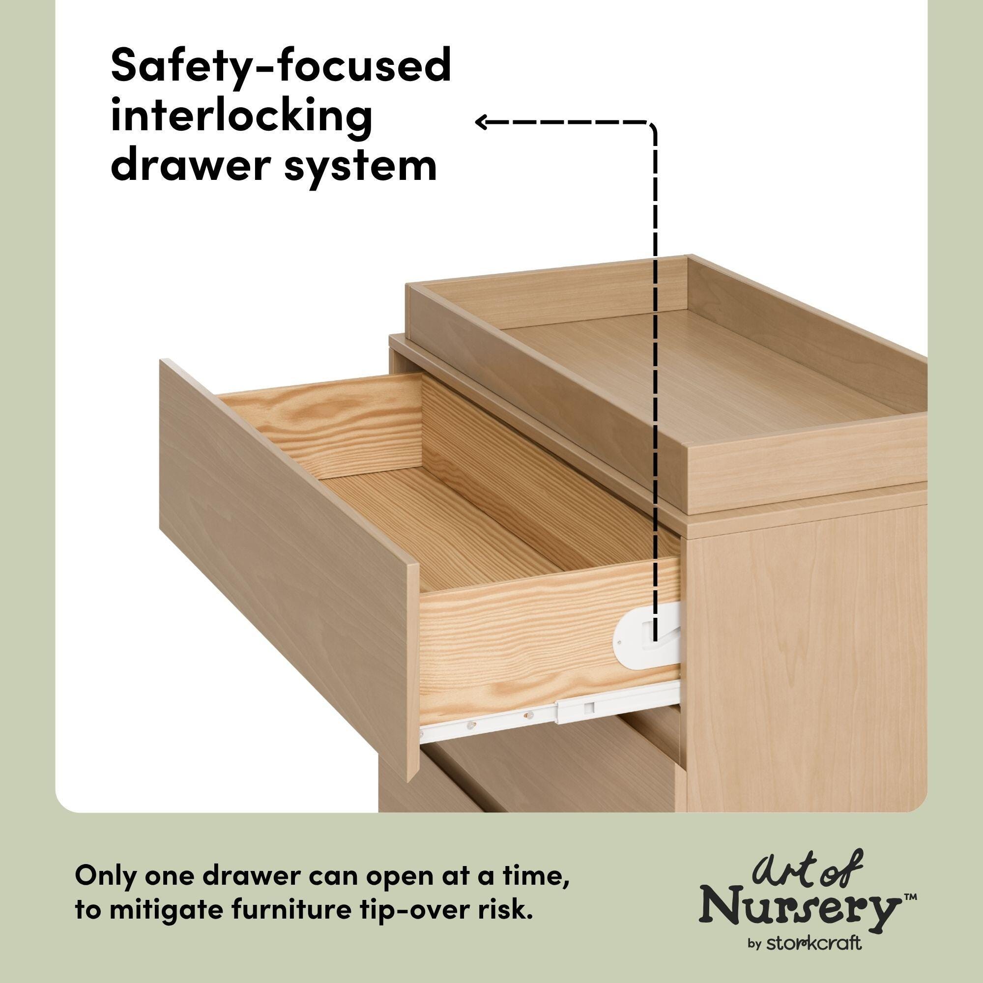 Storkcraft Sorrento 3 Drawer Chest with Changing Topper, Driftwood, large
