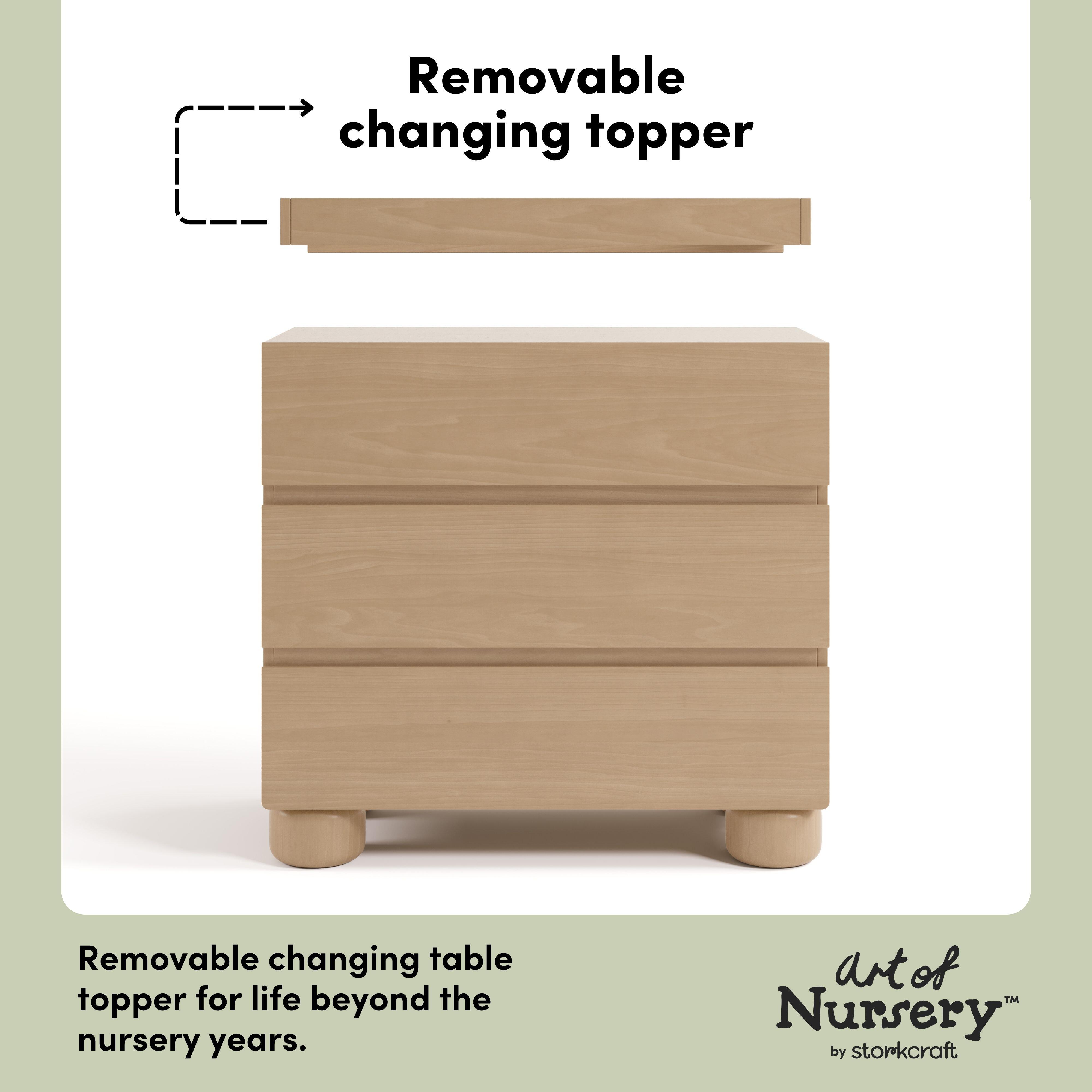 Storkcraft Sorrento 3 Drawer Chest with Changing Topper, Driftwood, large