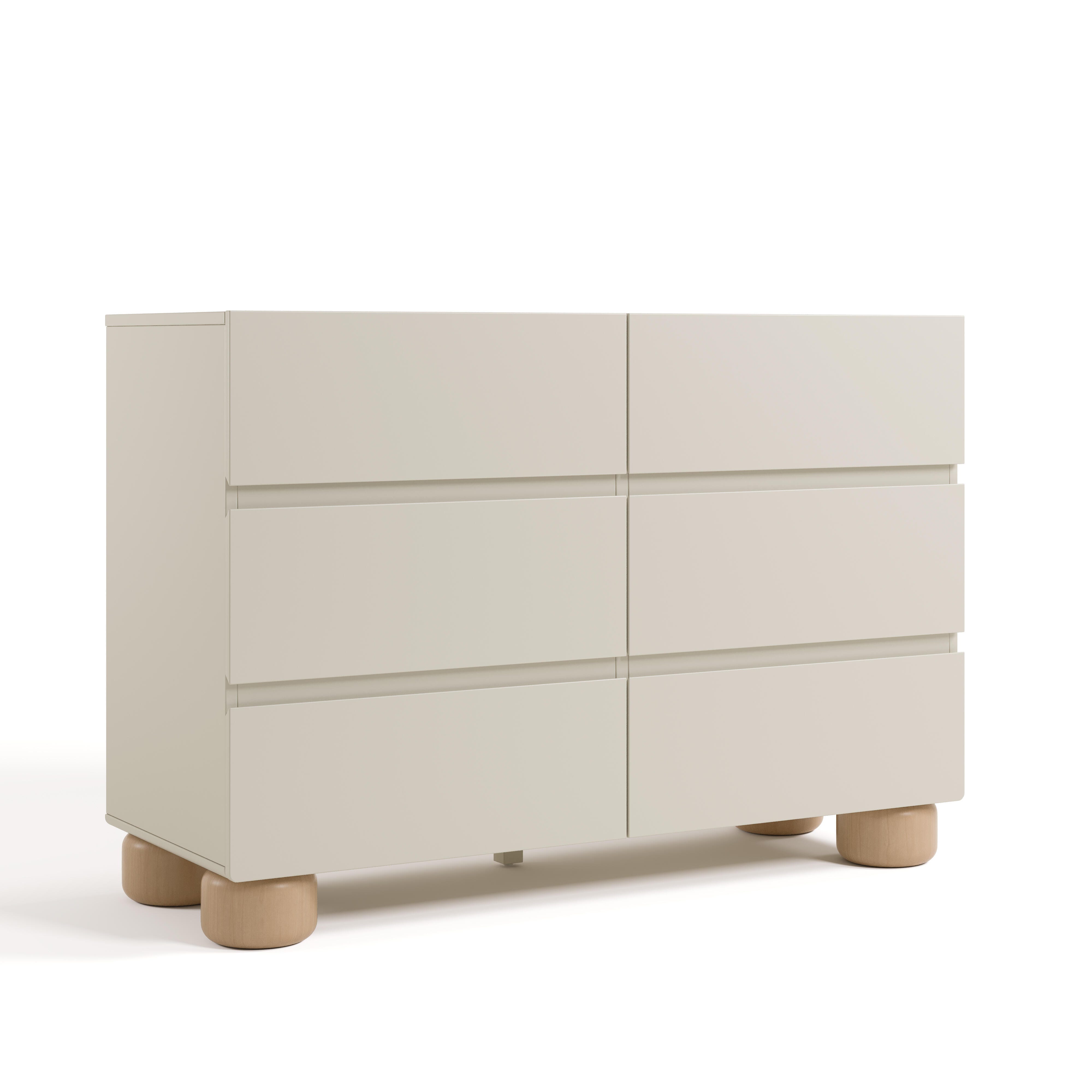 Storkcraft Sorrento 6 Drawer Dresser, Frosted Oat/Driftwood, large