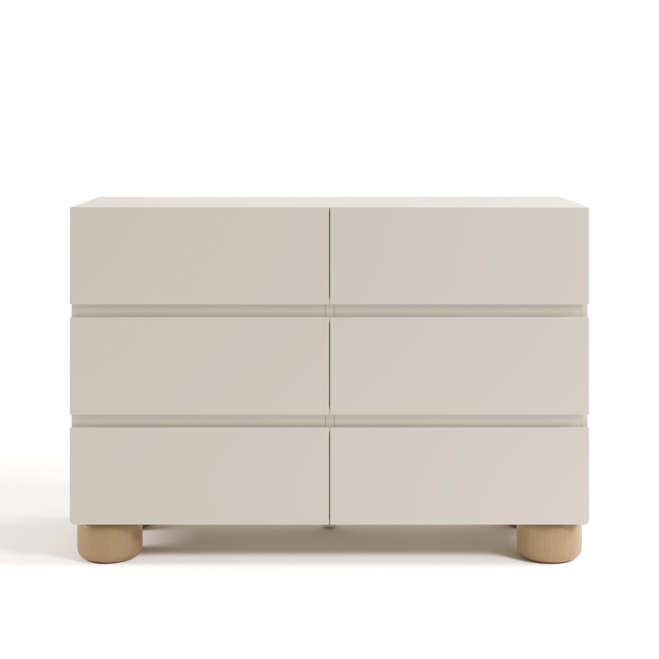 Storkcraft Sorrento 6 Drawer Dresser, Frosted Oat/Driftwood, large