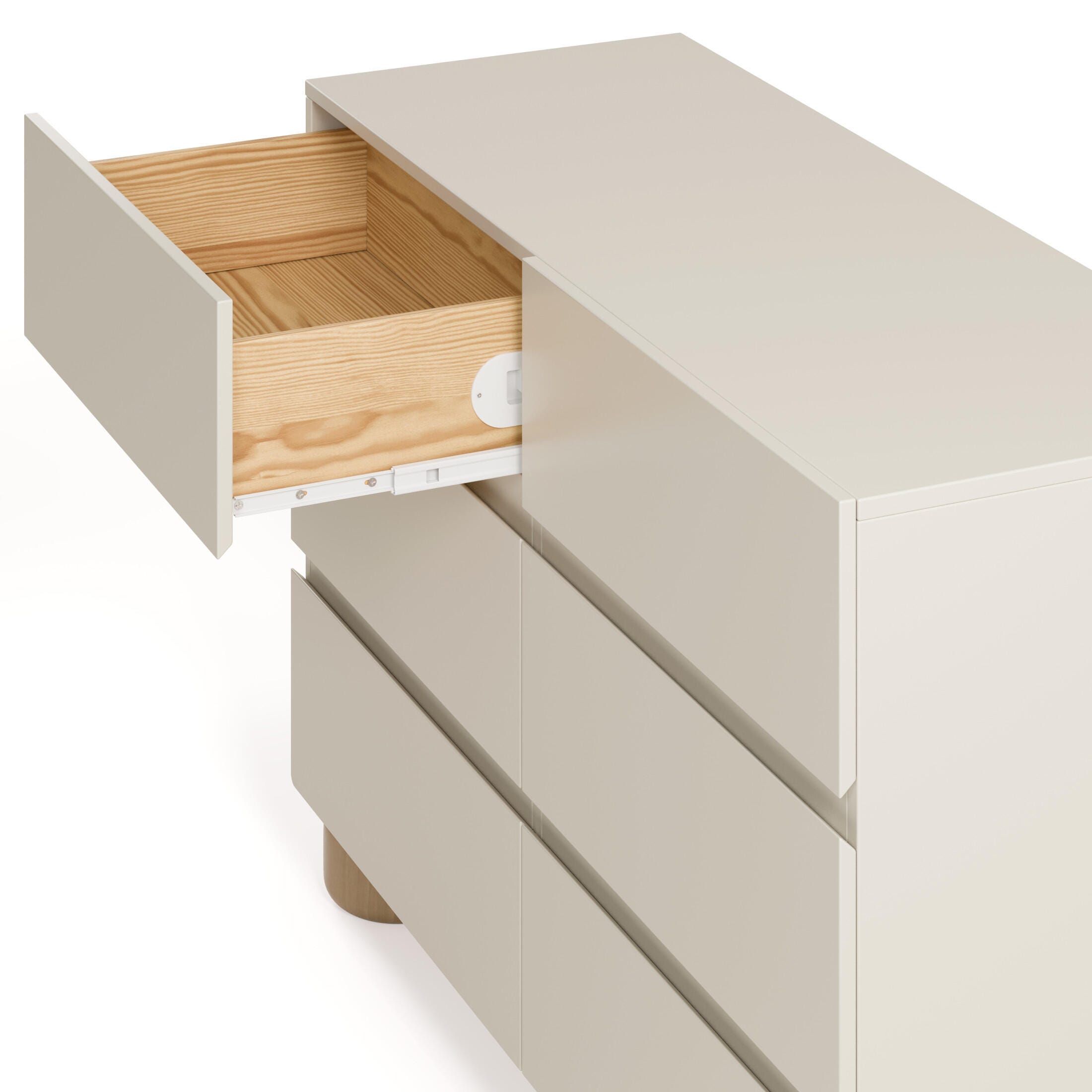 Storkcraft Sorrento 6 Drawer Dresser, Frosted Oat/Driftwood, large