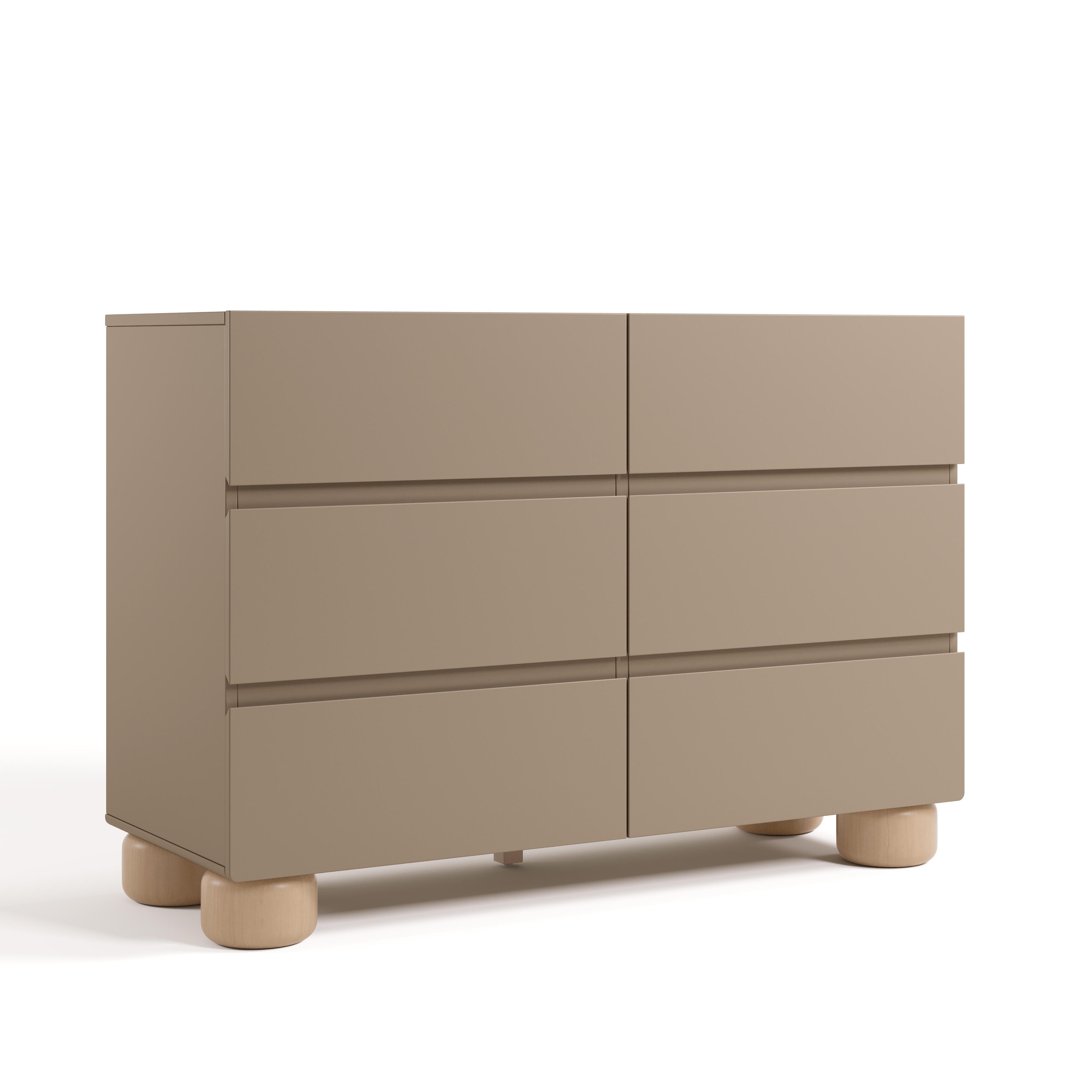 Storkcraft Sorrento 6 Drawer Dresser, Taupe/Driftwood, large