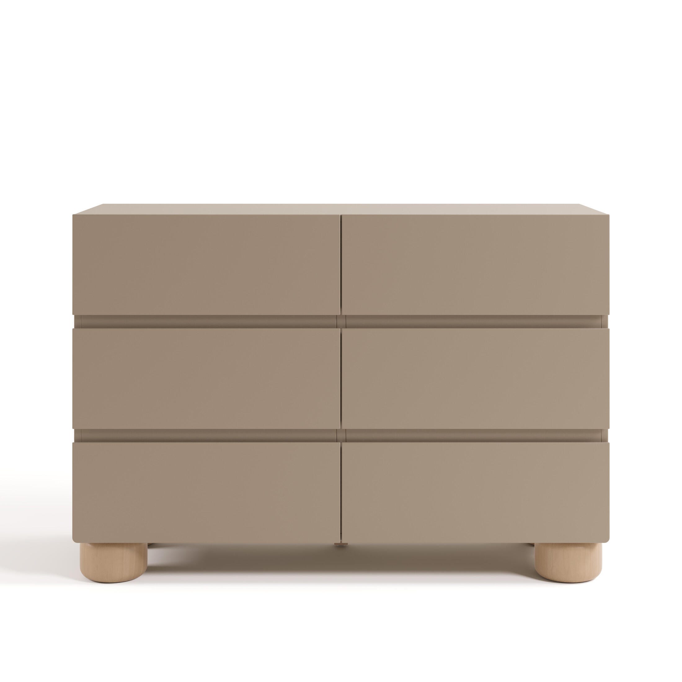 Storkcraft Sorrento 6 Drawer Dresser, Taupe/Driftwood, large