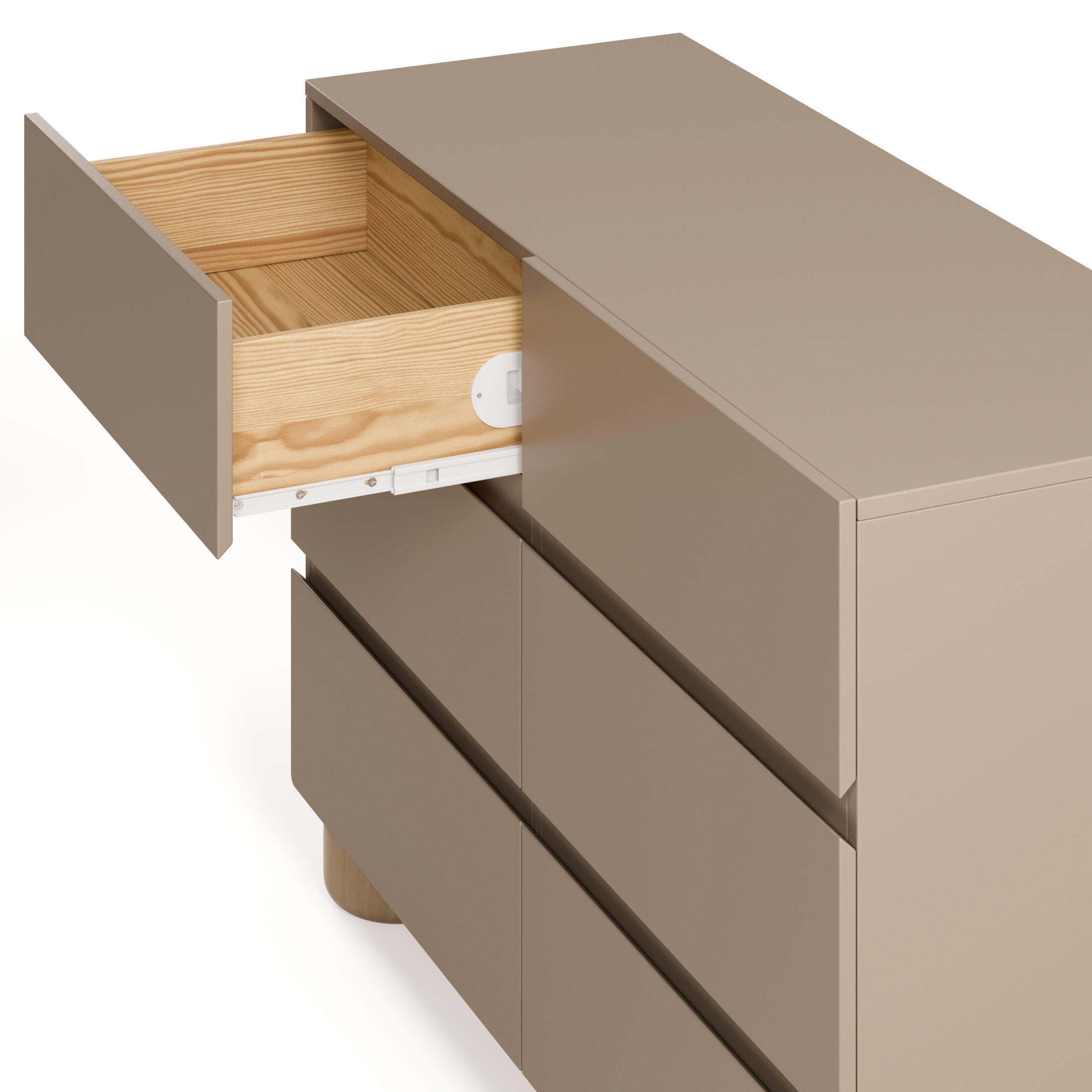 Storkcraft Sorrento 6 Drawer Dresser, Taupe/Driftwood, large