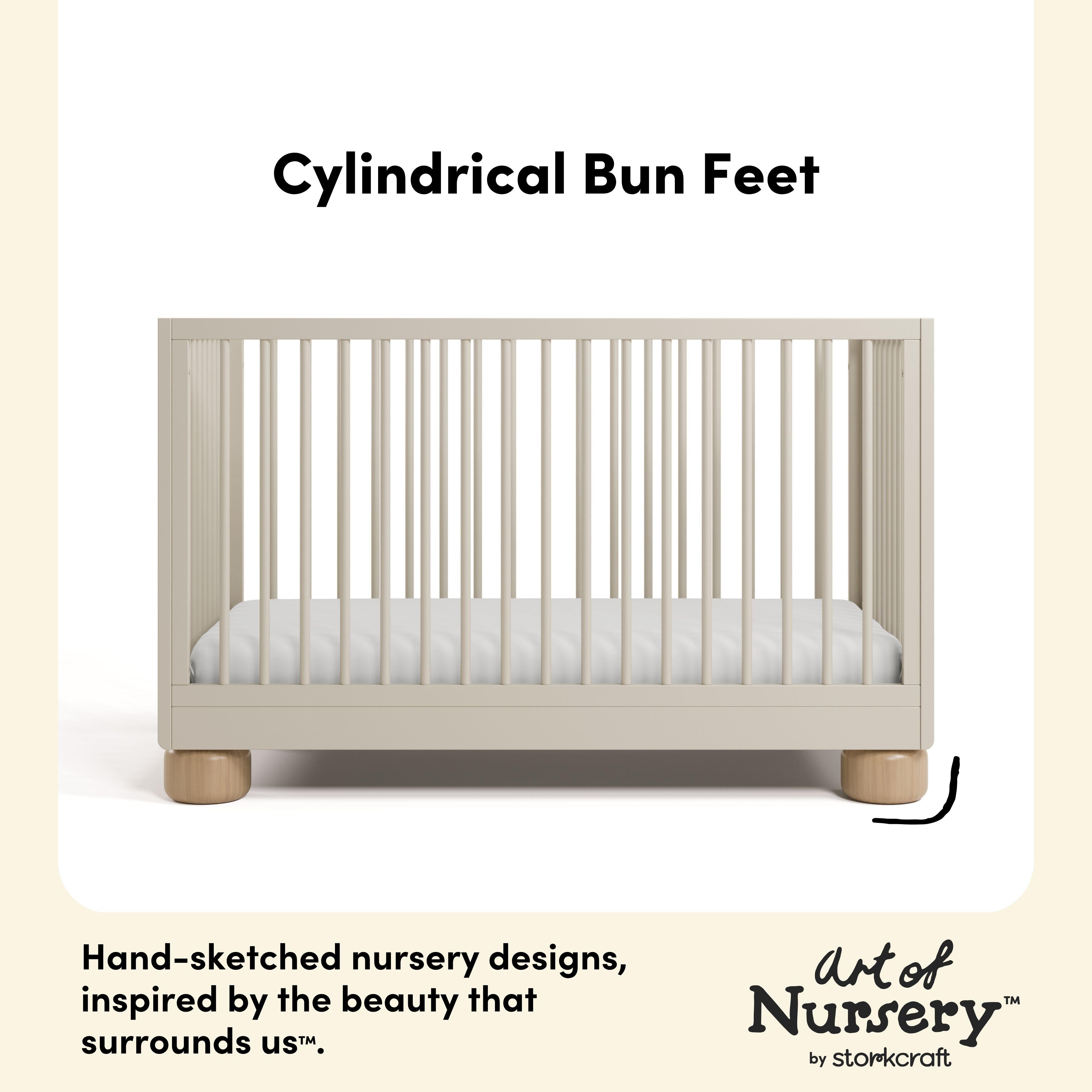 Storkcraft Sorrento 3-in-1 Convertible Crib, Frosted Oat/Driftwood, large