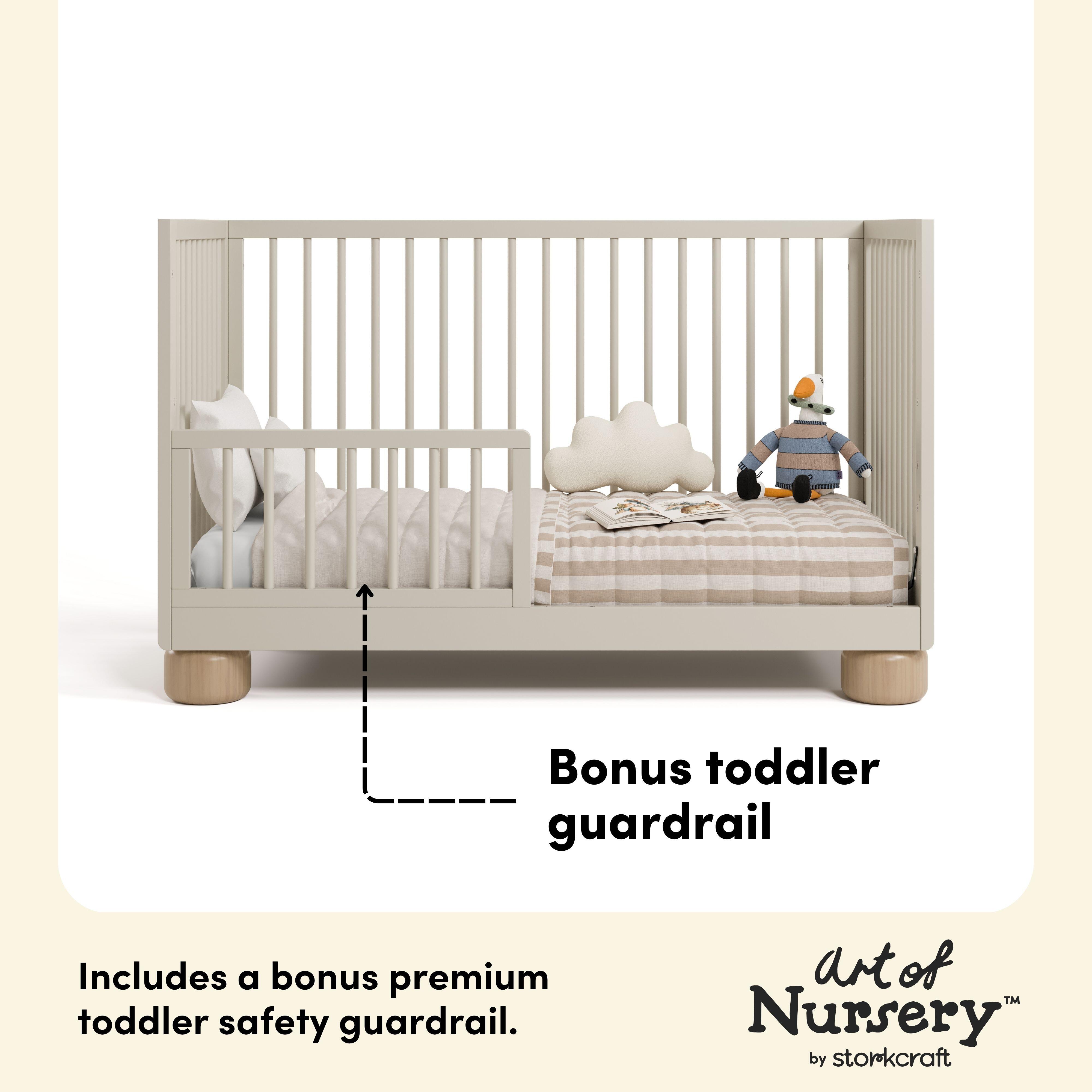 Storkcraft Sorrento 3-in-1 Convertible Crib, Frosted Oat/Driftwood, large