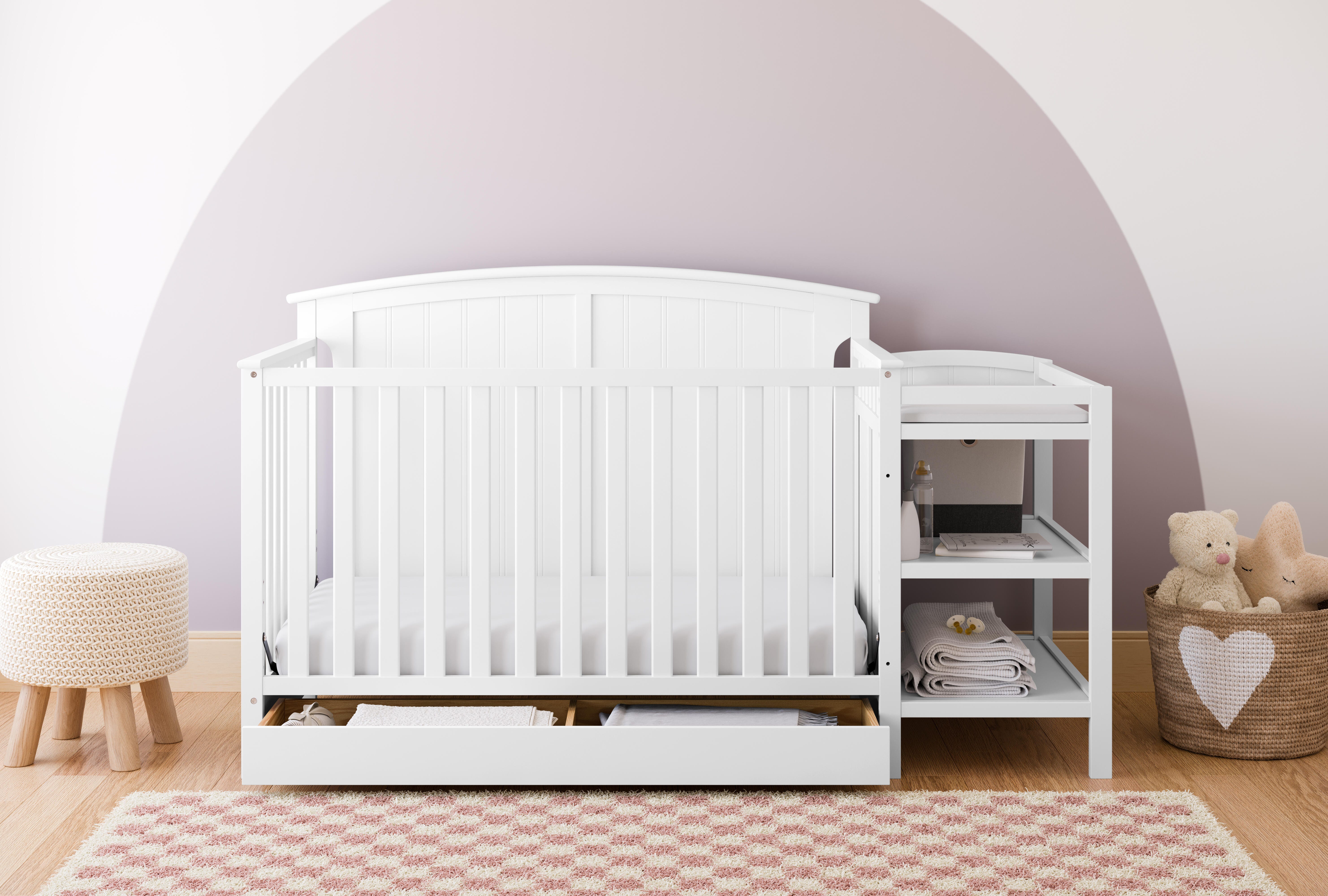 Storkcraft Steveston 4-in-1 Convertible Crib and Changer with Storage Drawer