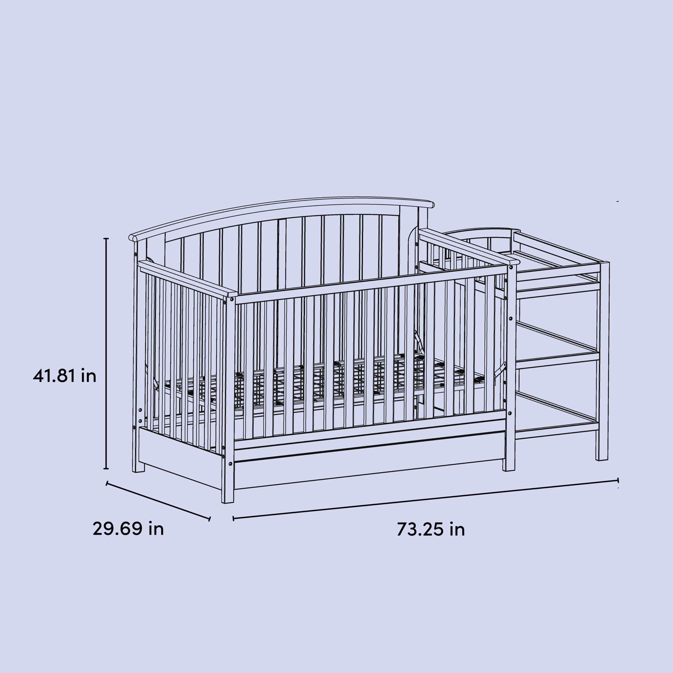 Storkcraft Steveston 4-in-1 Convertible Crib and Changer with Storage Drawer, White, large