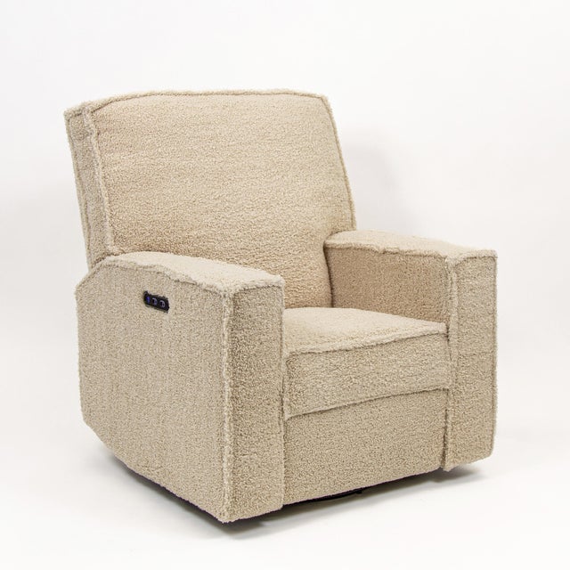 Storkcraft Texas Solid Power Swivel Glider Recliner, Vanilla